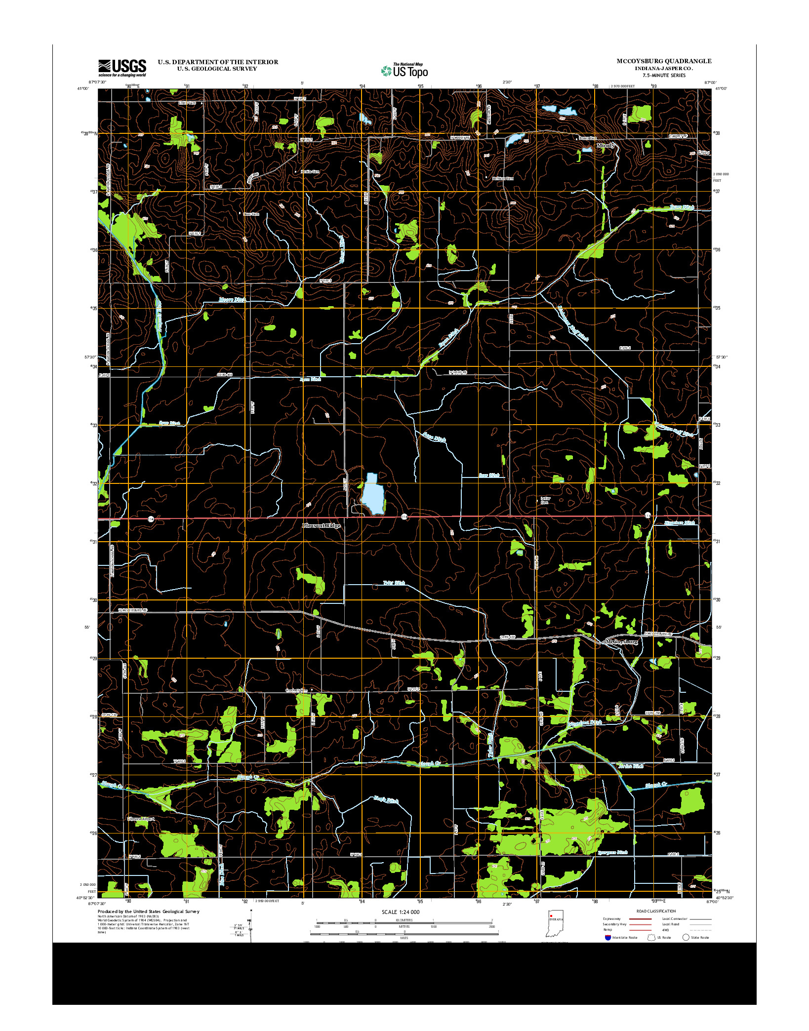 USGS US TOPO 7.5-MINUTE MAP FOR MCCOYSBURG, IN 2013