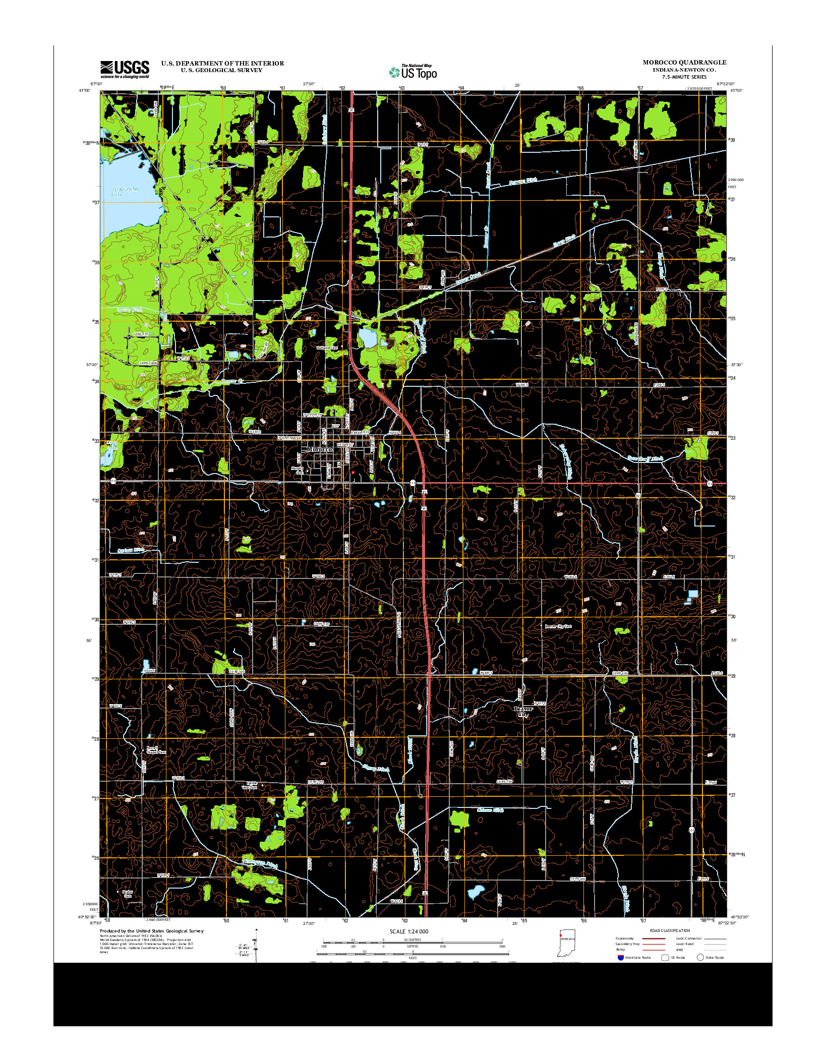 USGS US TOPO 7.5-MINUTE MAP FOR MOROCCO, IN 2013