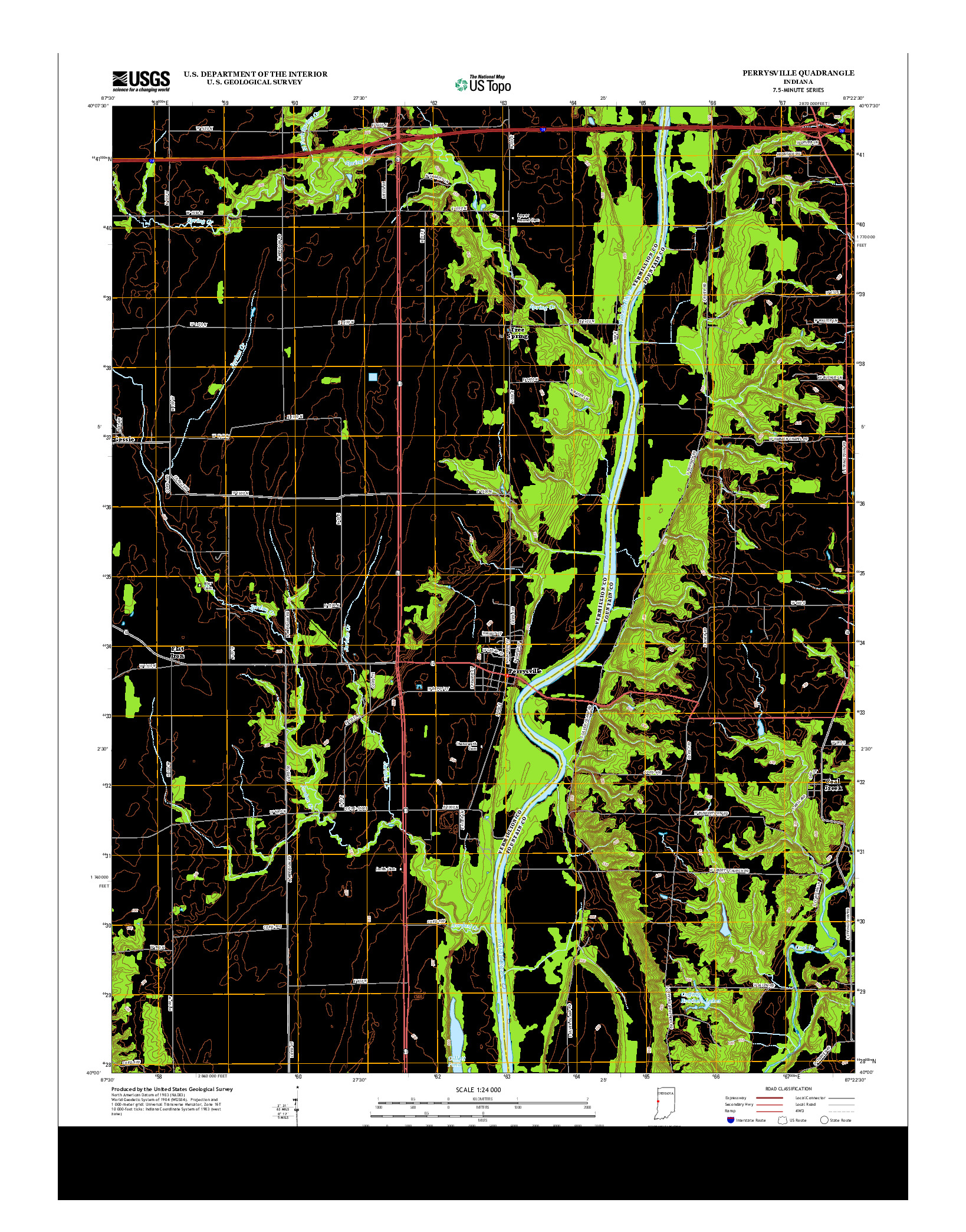 USGS US TOPO 7.5-MINUTE MAP FOR PERRYSVILLE, IN 2013