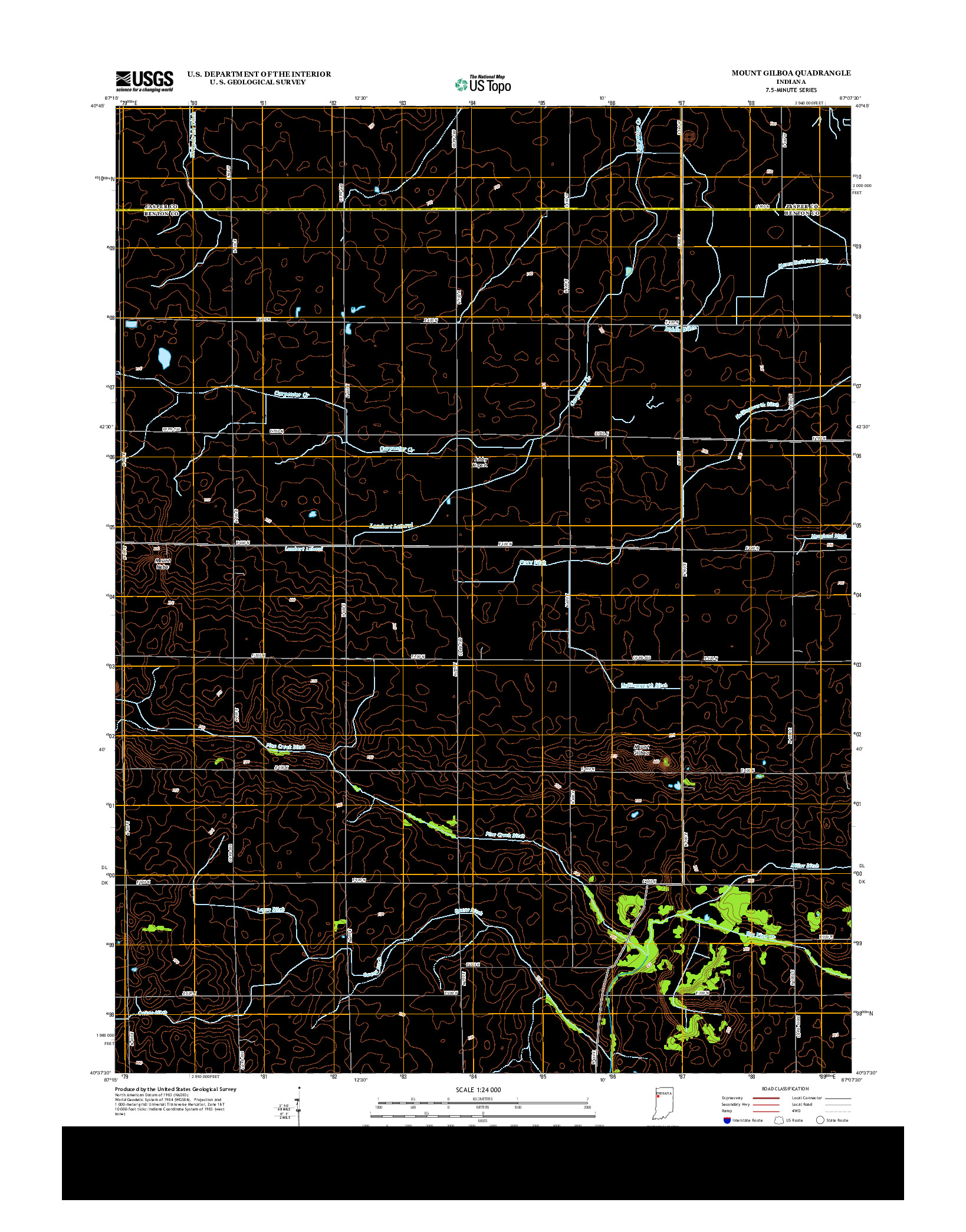 USGS US TOPO 7.5-MINUTE MAP FOR MOUNT GILBOA, IN 2013