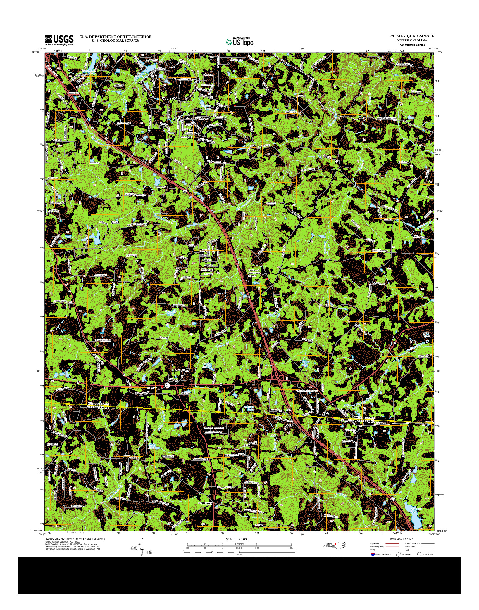 USGS US TOPO 7.5-MINUTE MAP FOR CLIMAX, NC 2013