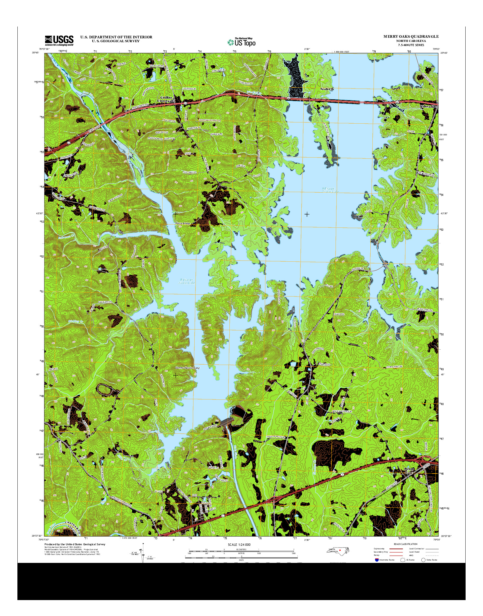 USGS US TOPO 7.5-MINUTE MAP FOR MERRY OAKS, NC 2013