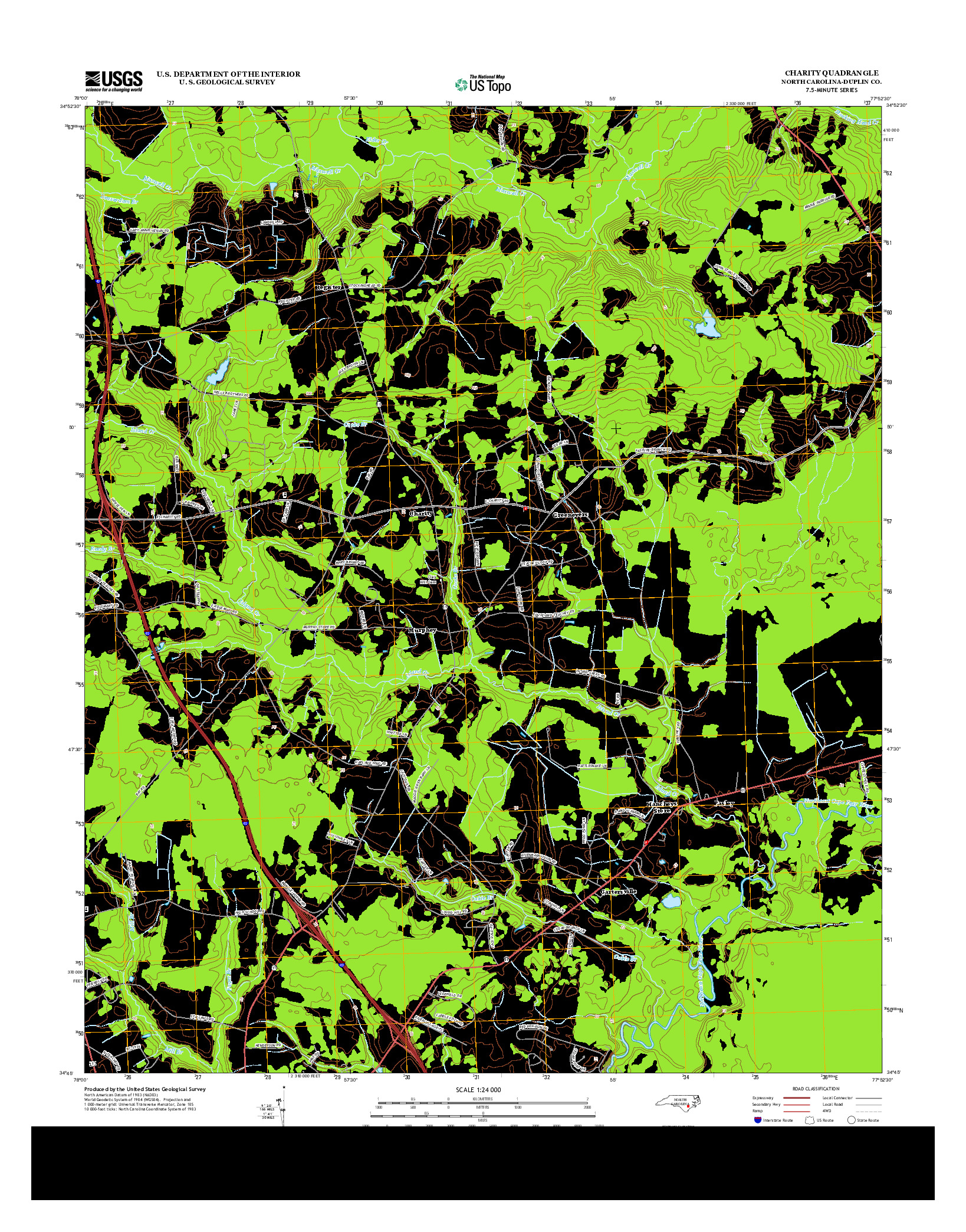 USGS US TOPO 7.5-MINUTE MAP FOR CHARITY, NC 2013