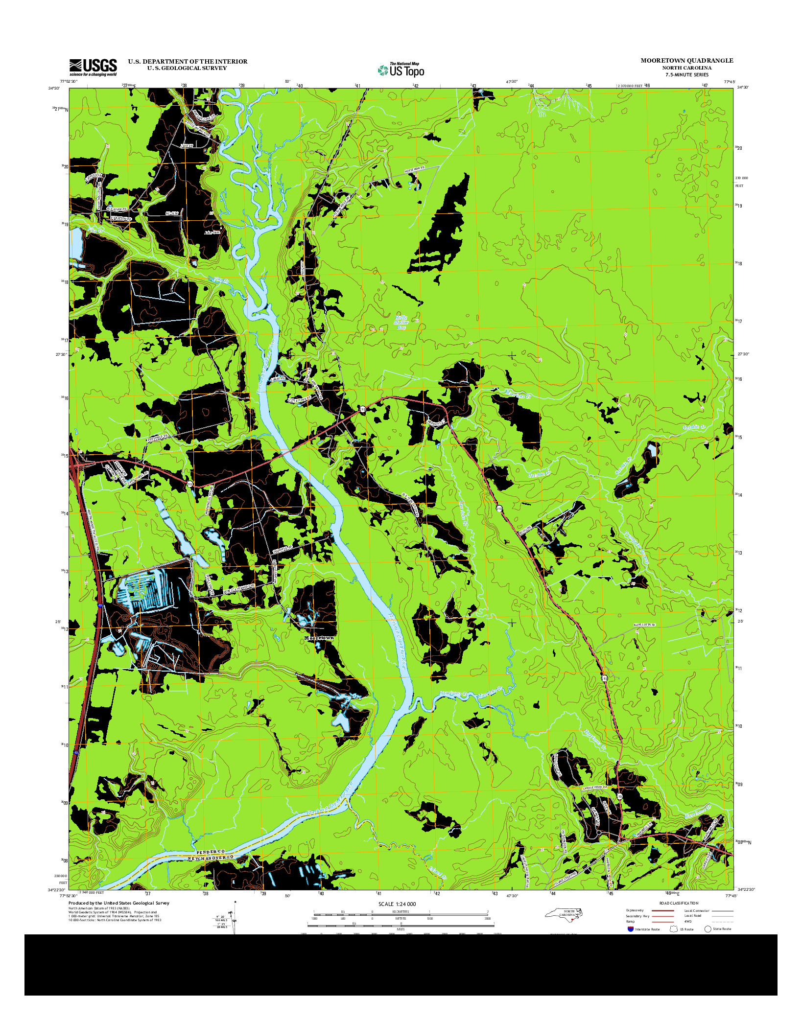 USGS US TOPO 7.5-MINUTE MAP FOR MOORETOWN, NC 2013