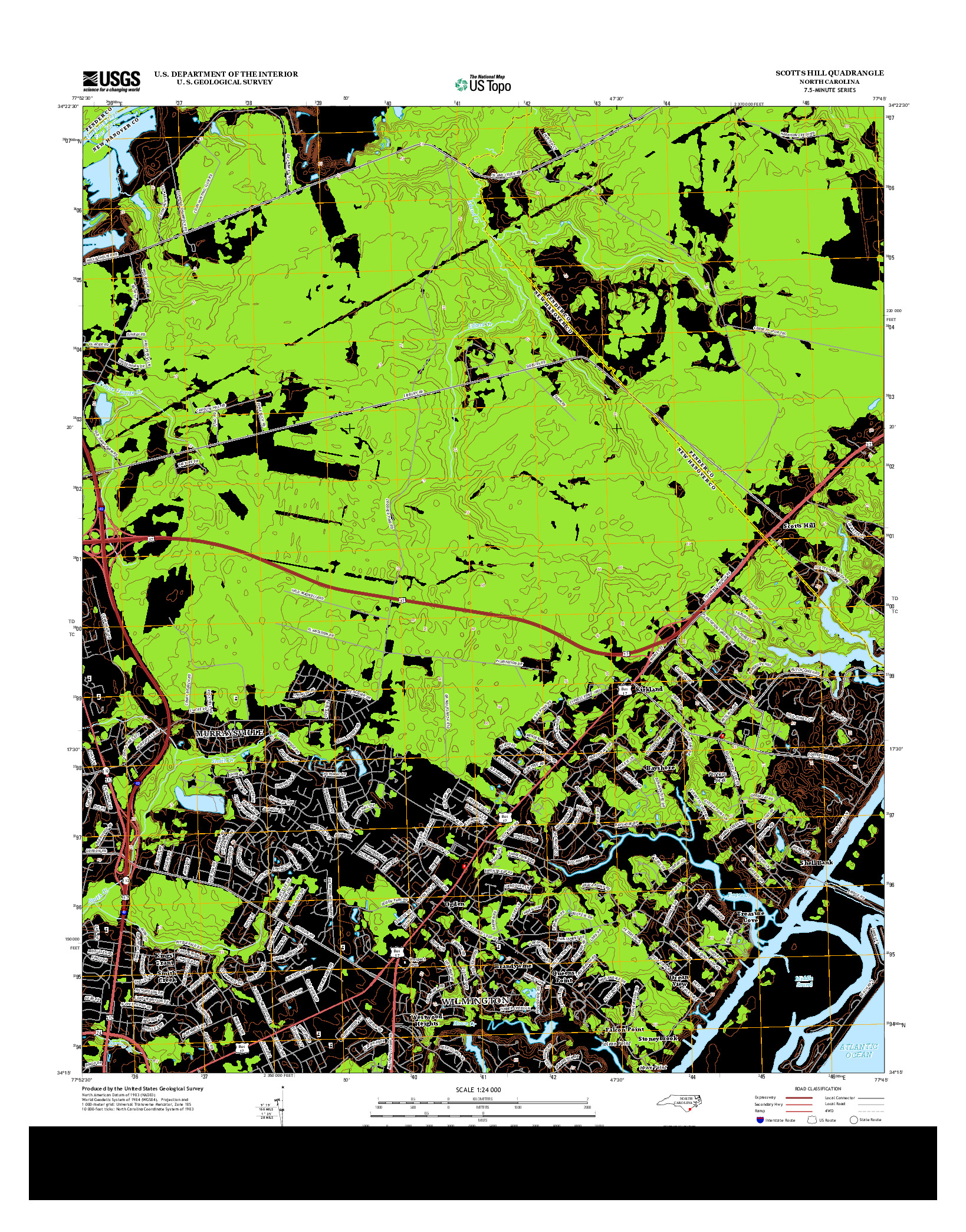 USGS US TOPO 7.5-MINUTE MAP FOR SCOTTS HILL, NC 2013