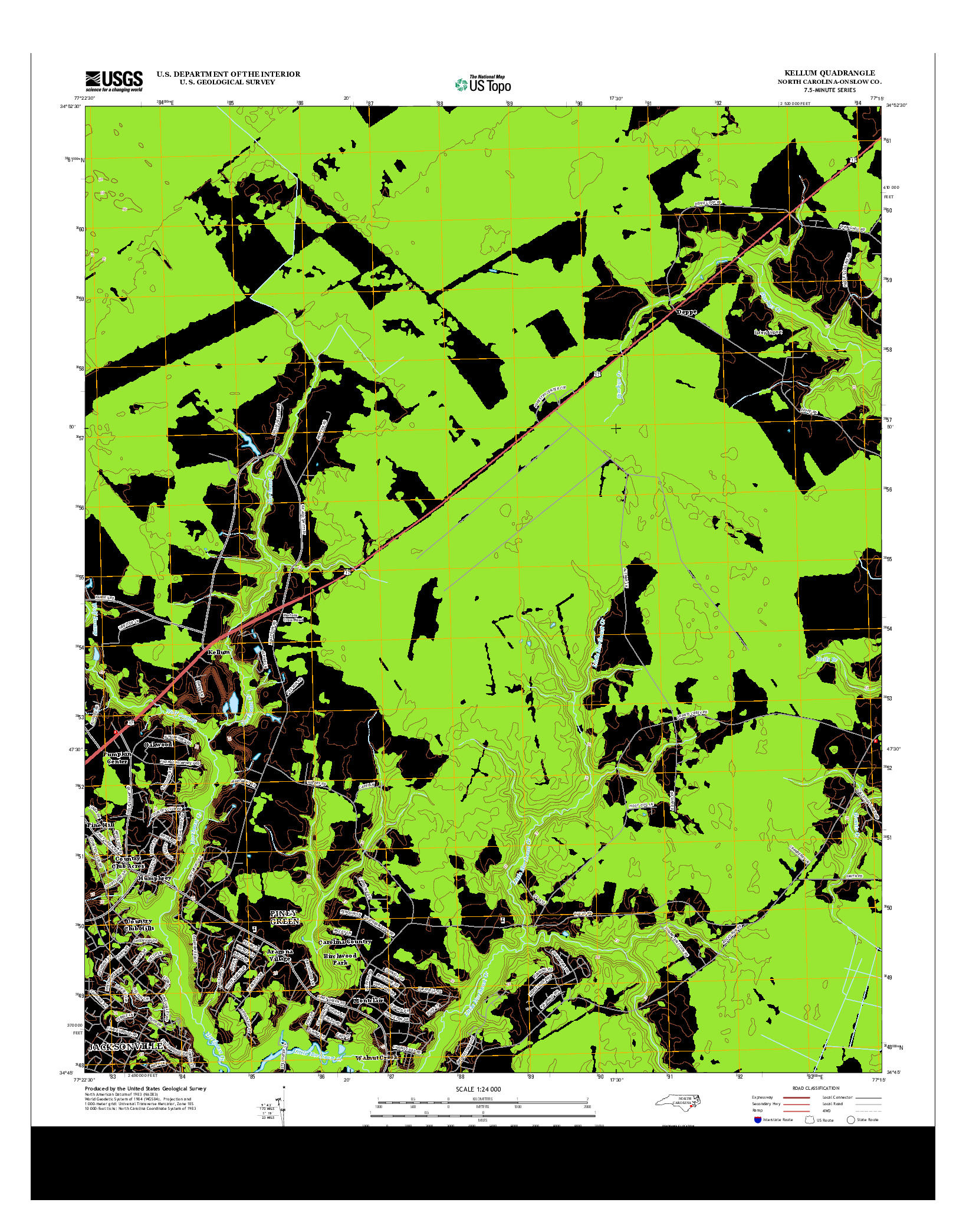 USGS US TOPO 7.5-MINUTE MAP FOR KELLUM, NC 2013