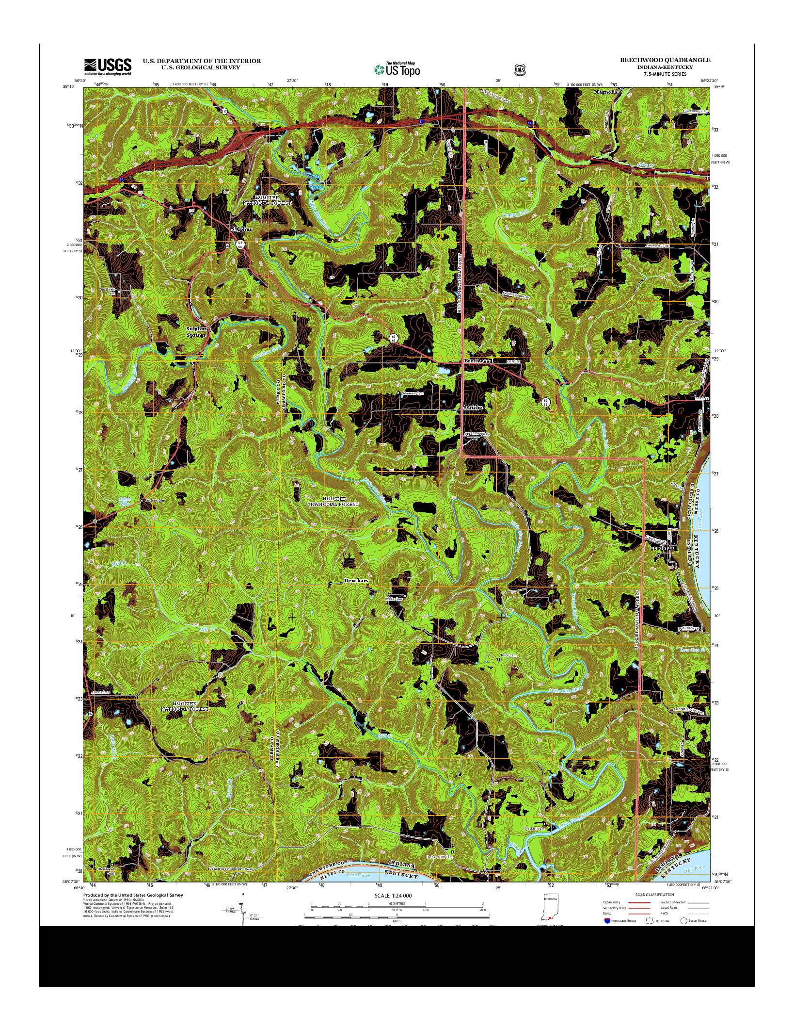 USGS US TOPO 7.5-MINUTE MAP FOR BEECHWOOD, IN-KY 2013