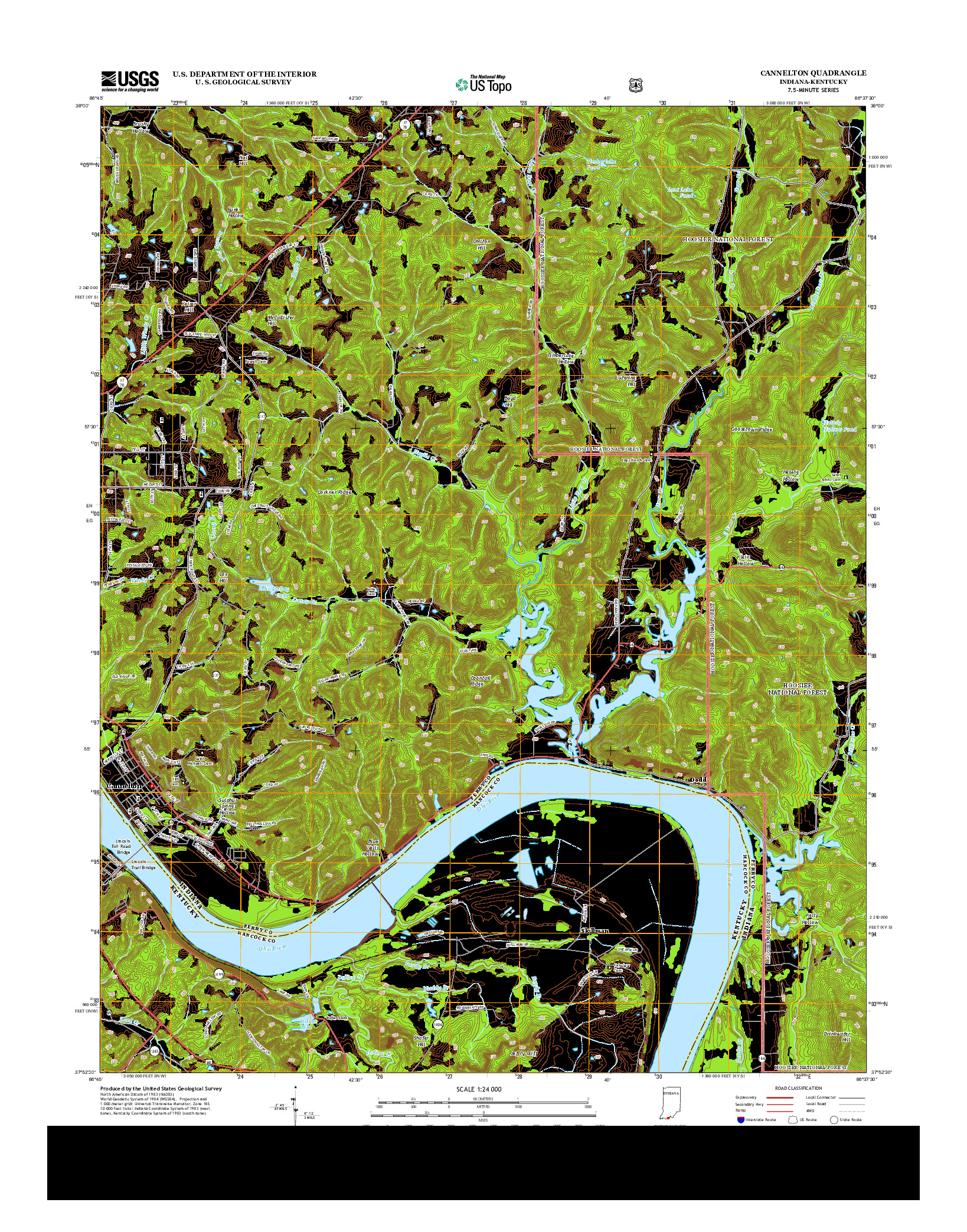 USGS US TOPO 7.5-MINUTE MAP FOR CANNELTON, IN-KY 2013
