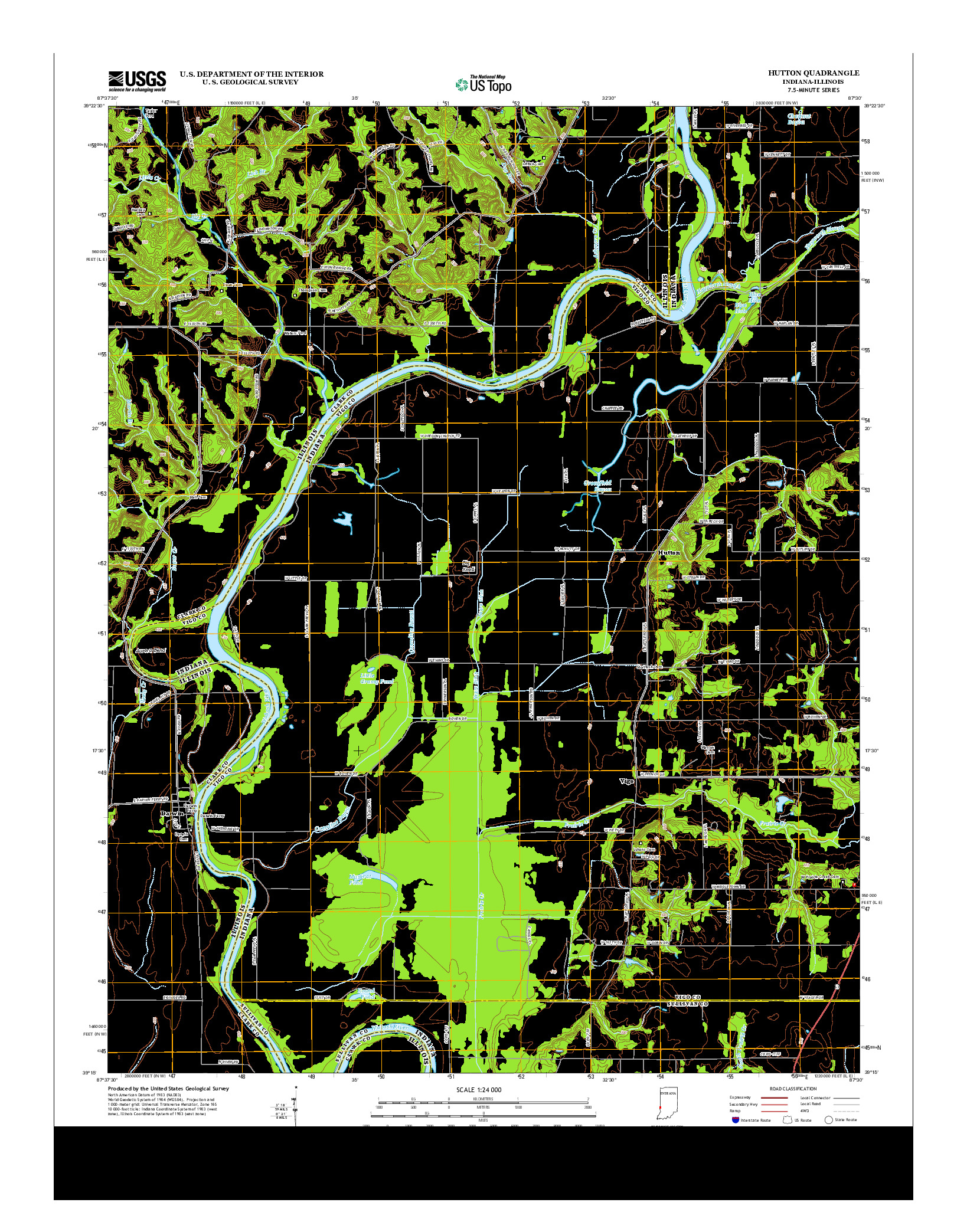 USGS US TOPO 7.5-MINUTE MAP FOR HUTTON, IN-IL 2013