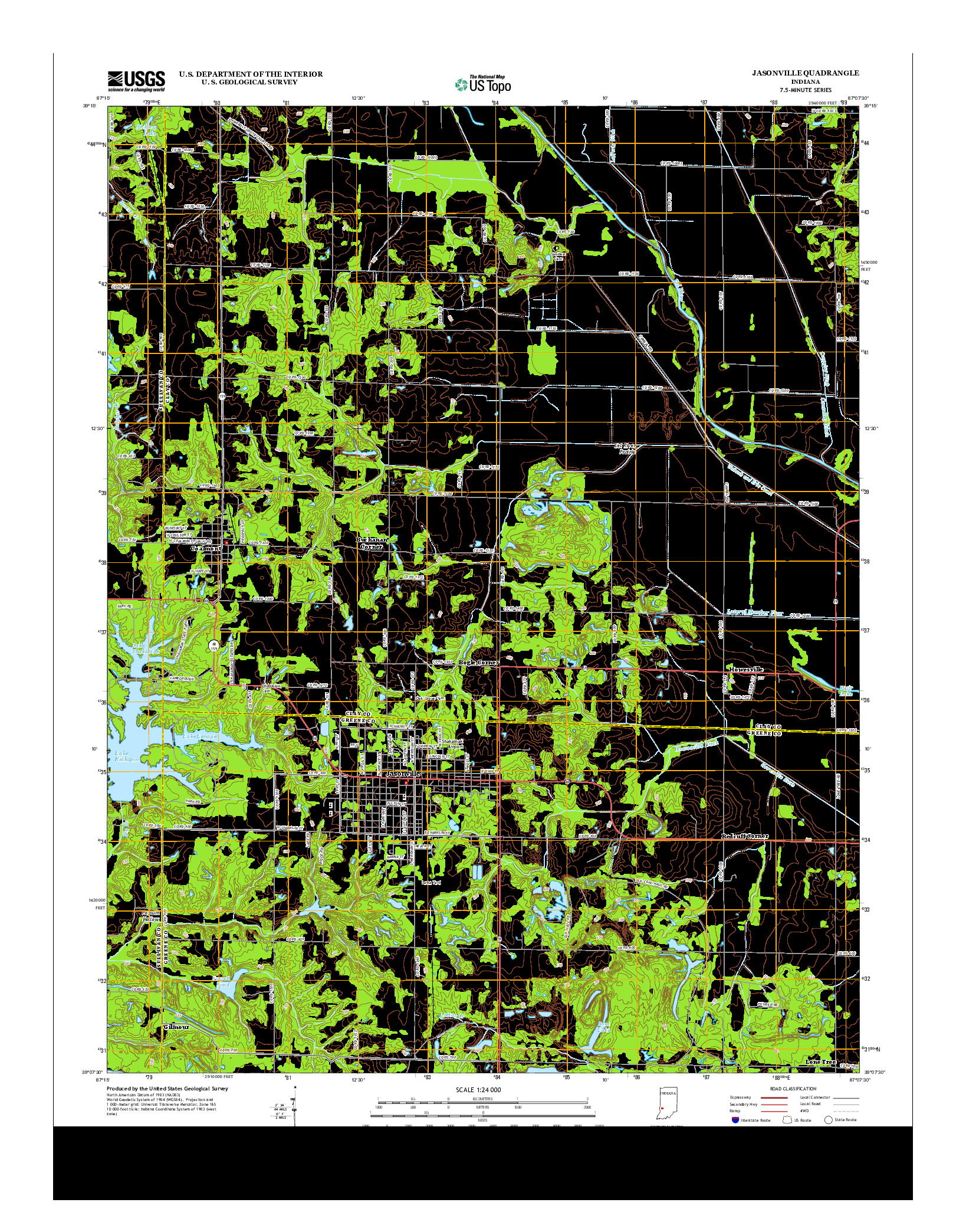 USGS US TOPO 7.5-MINUTE MAP FOR JASONVILLE, IN 2013