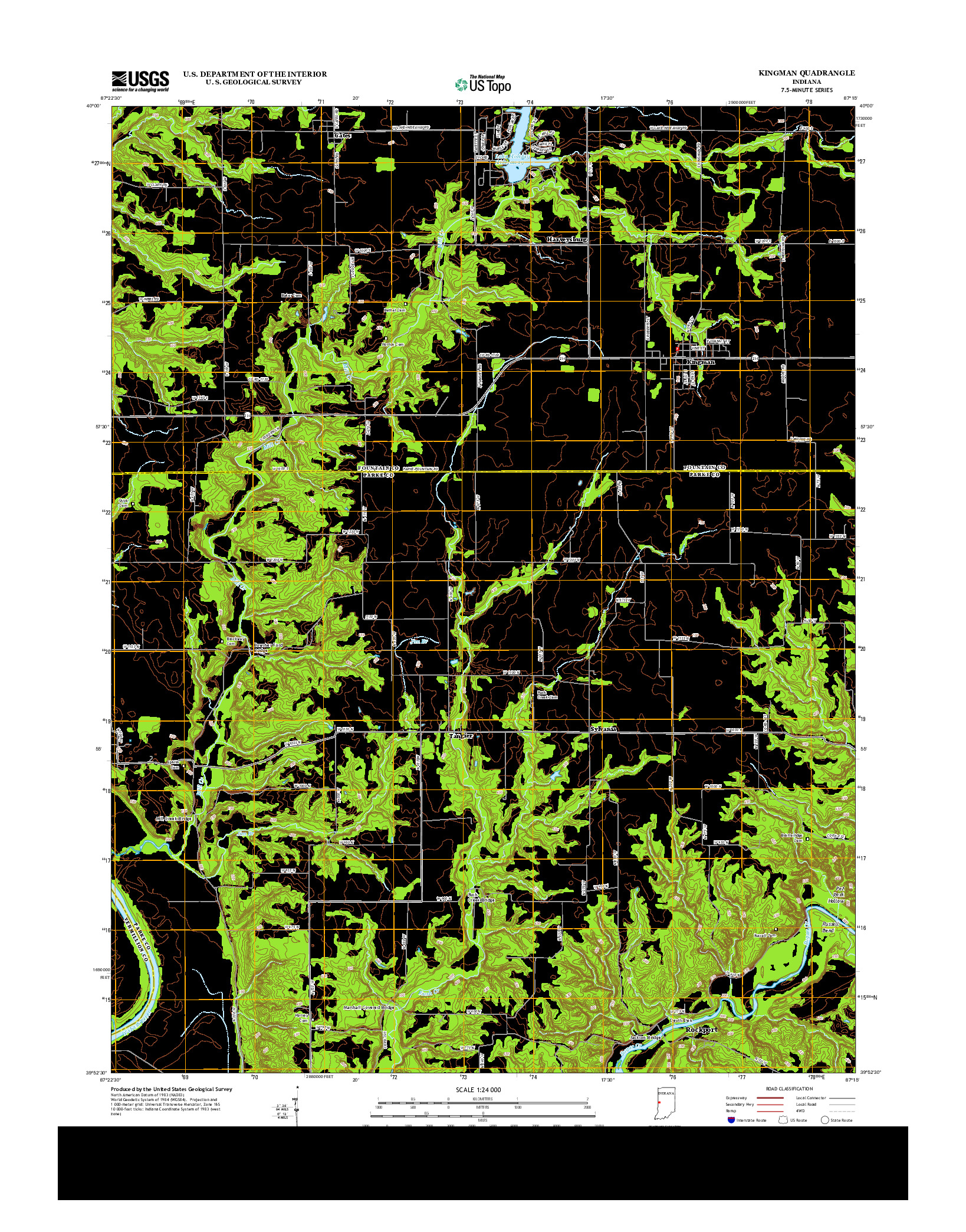 USGS US TOPO 7.5-MINUTE MAP FOR KINGMAN, IN 2013