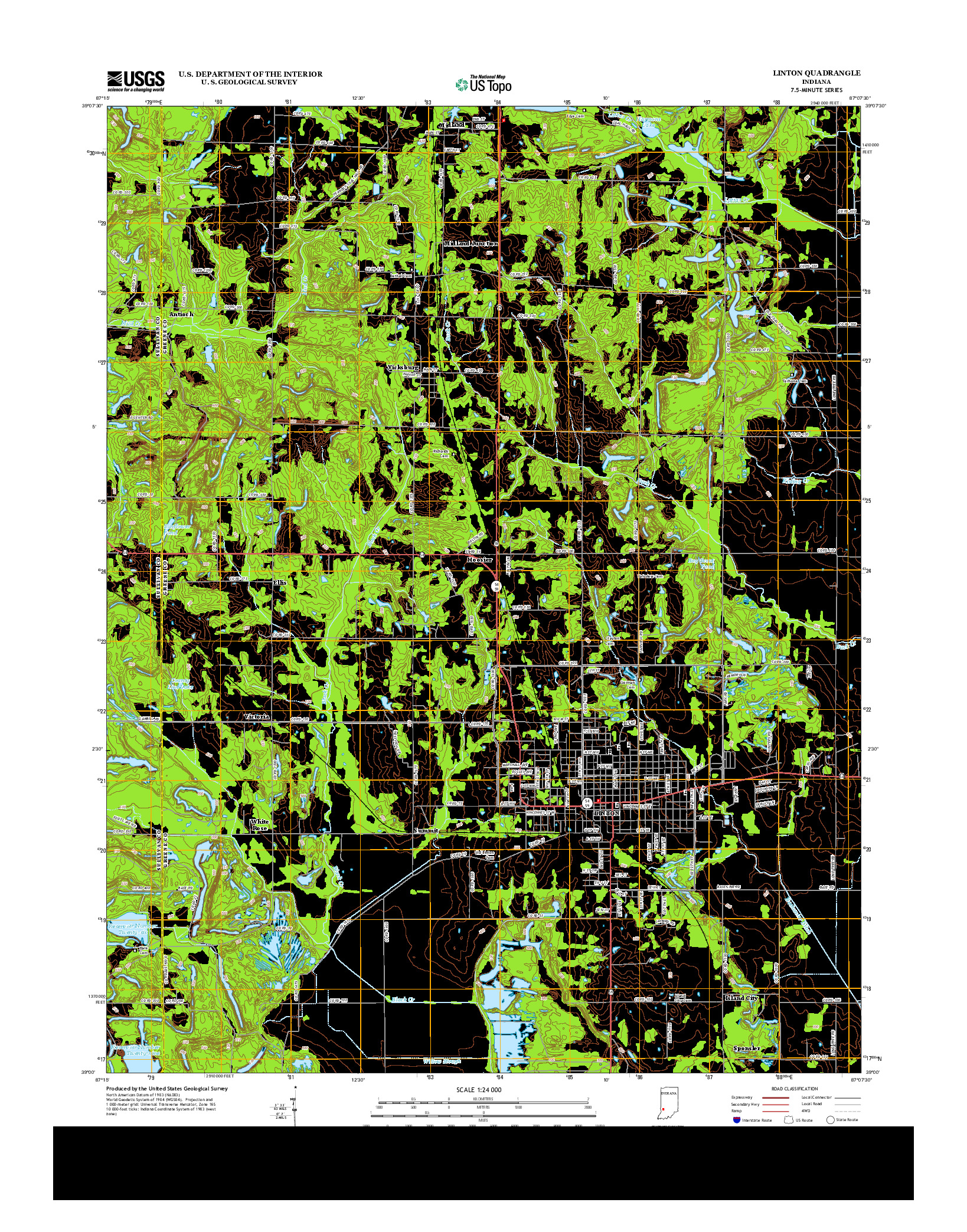 USGS US TOPO 7.5-MINUTE MAP FOR LINTON, IN 2013