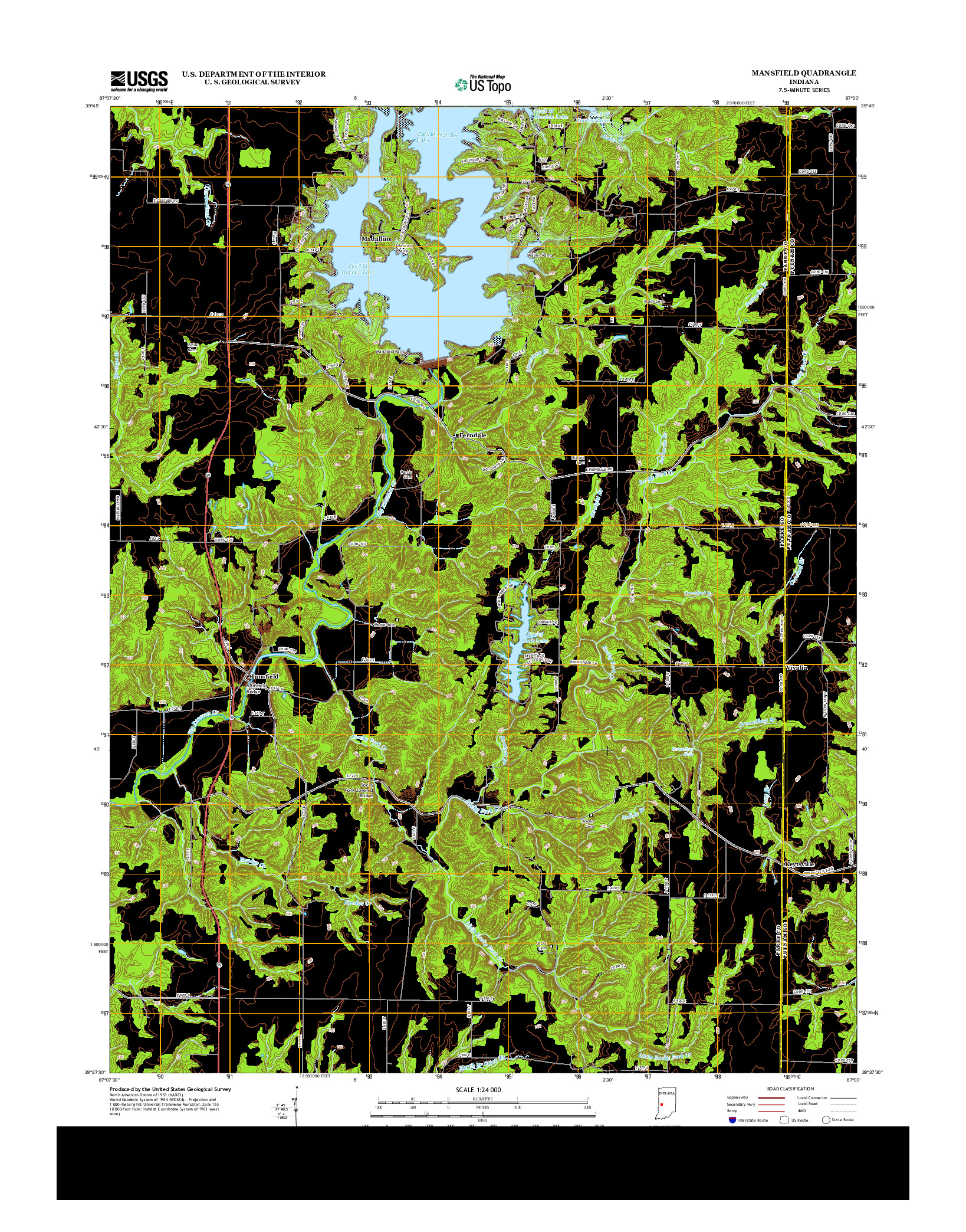 USGS US TOPO 7.5-MINUTE MAP FOR MANSFIELD, IN 2013