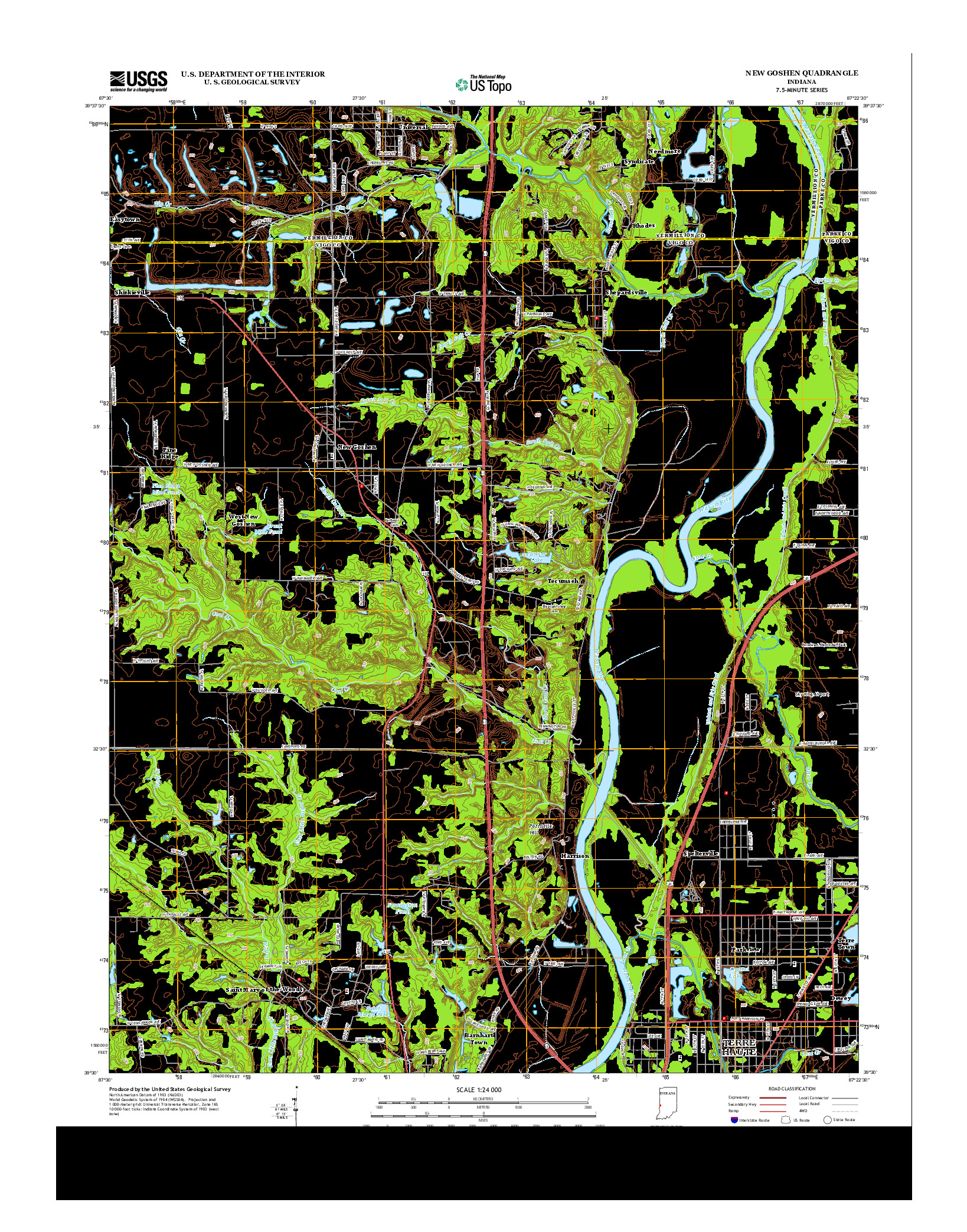USGS US TOPO 7.5-MINUTE MAP FOR NEW GOSHEN, IN 2013