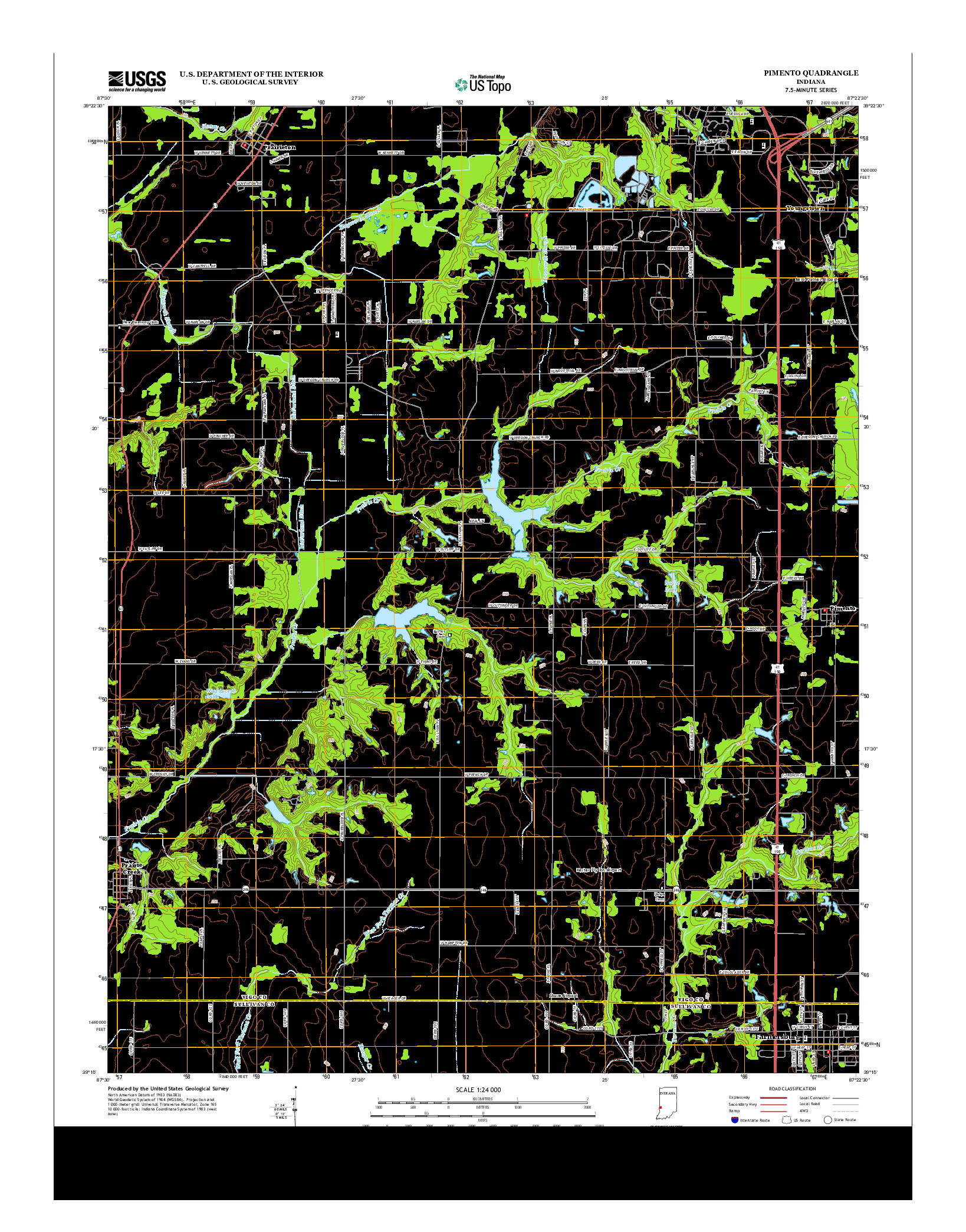 USGS US TOPO 7.5-MINUTE MAP FOR PIMENTO, IN 2013