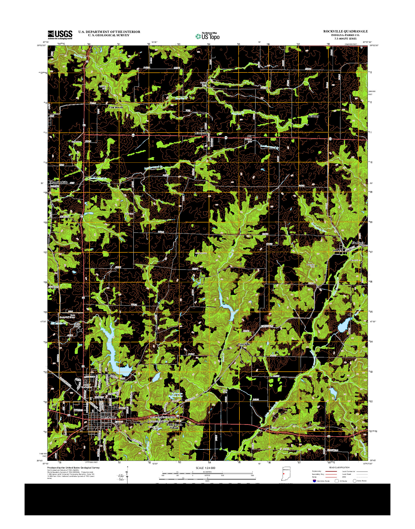 USGS US TOPO 7.5-MINUTE MAP FOR ROCKVILLE, IN 2013