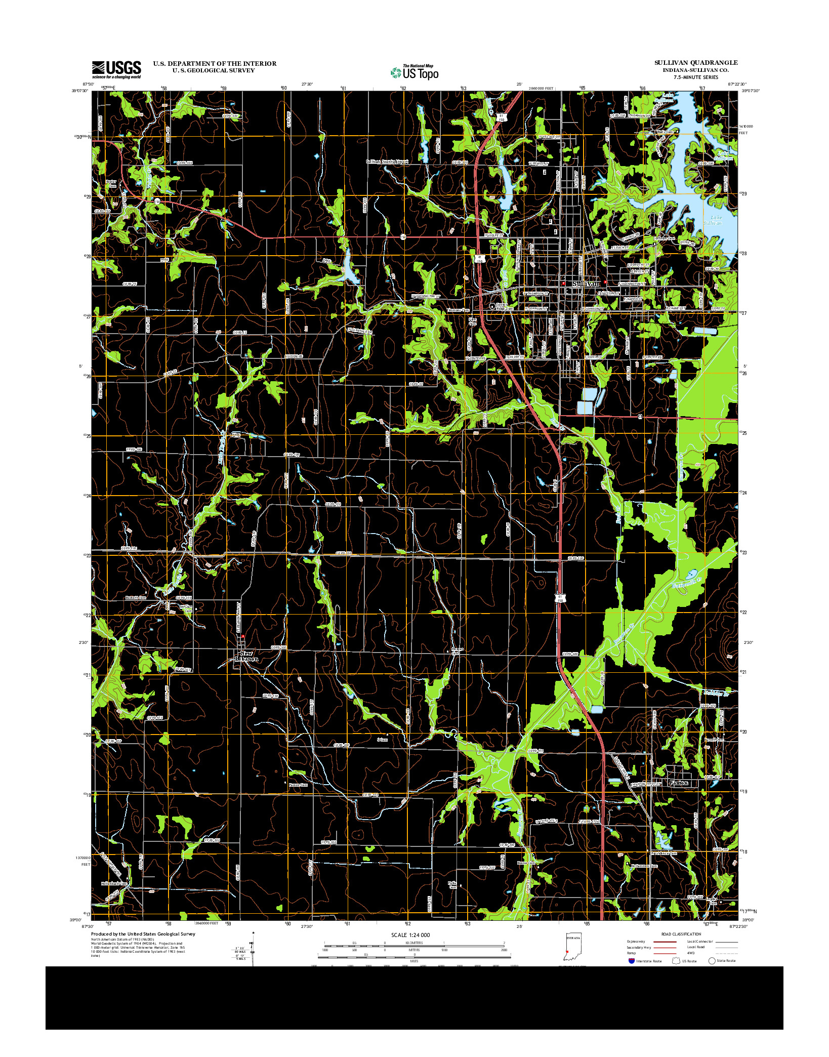 USGS US TOPO 7.5-MINUTE MAP FOR SULLIVAN, IN 2013