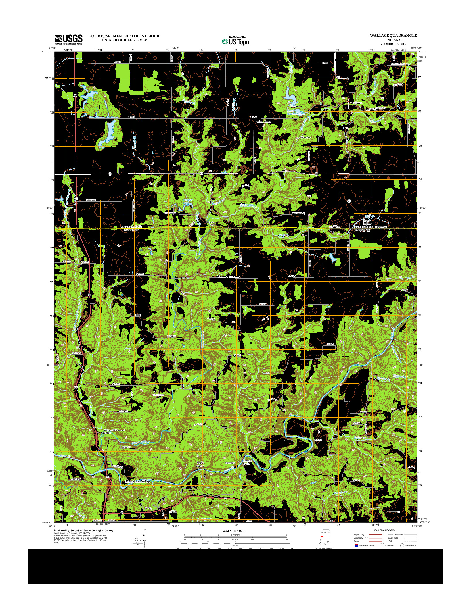 USGS US TOPO 7.5-MINUTE MAP FOR WALLACE, IN 2013