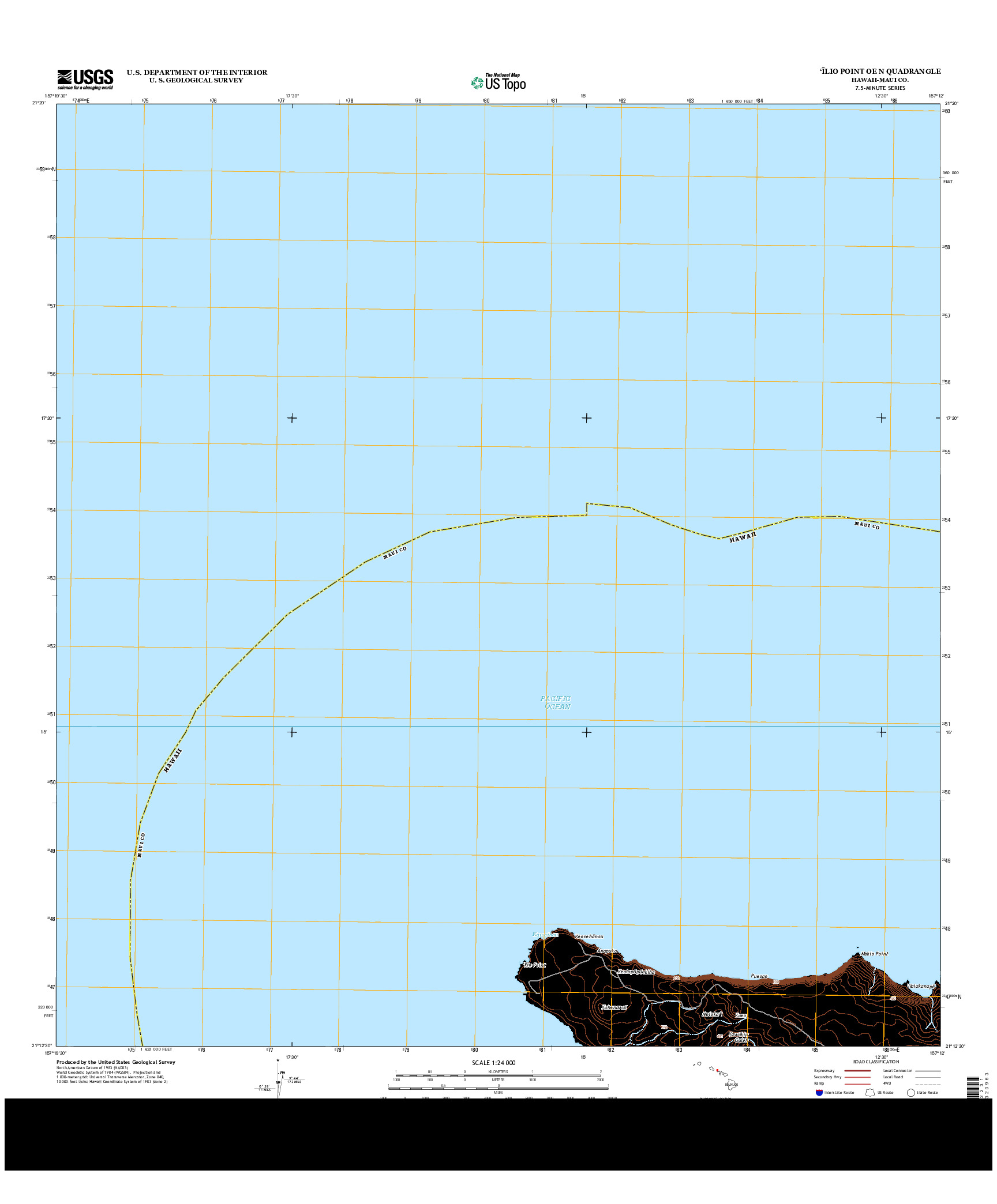 USGS US TOPO 7.5-MINUTE MAP FOR `ILIO POINT OE N, HI 2013