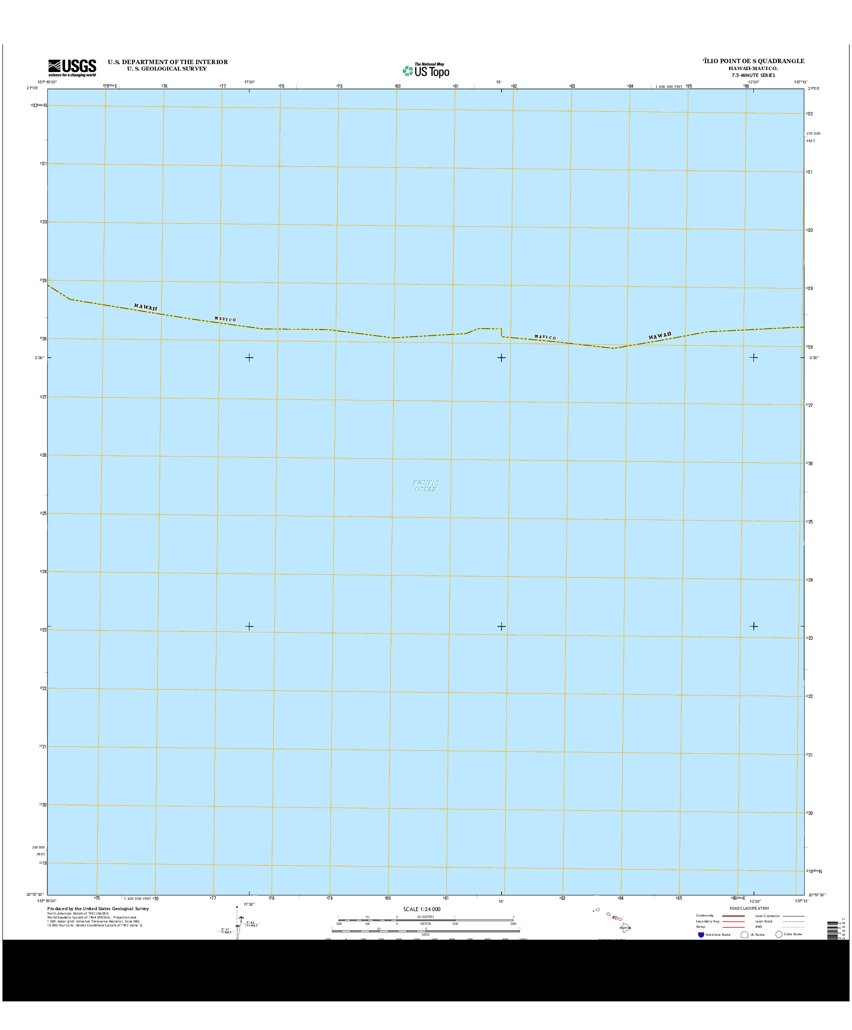 USGS US TOPO 7.5-MINUTE MAP FOR `ILIO POINT OE S, HI 2013