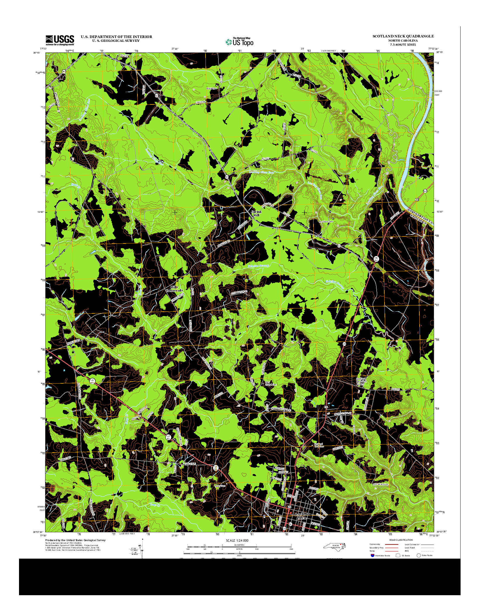 USGS US TOPO 7.5-MINUTE MAP FOR SCOTLAND NECK, NC 2013