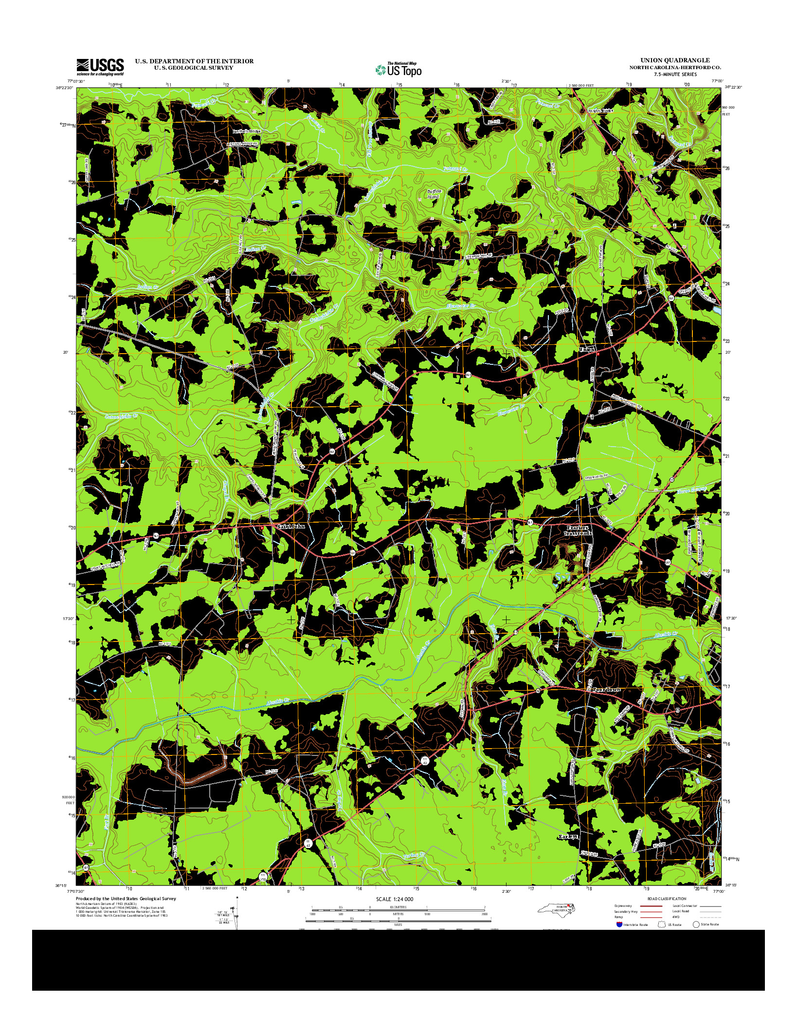 USGS US TOPO 7.5-MINUTE MAP FOR UNION, NC 2013