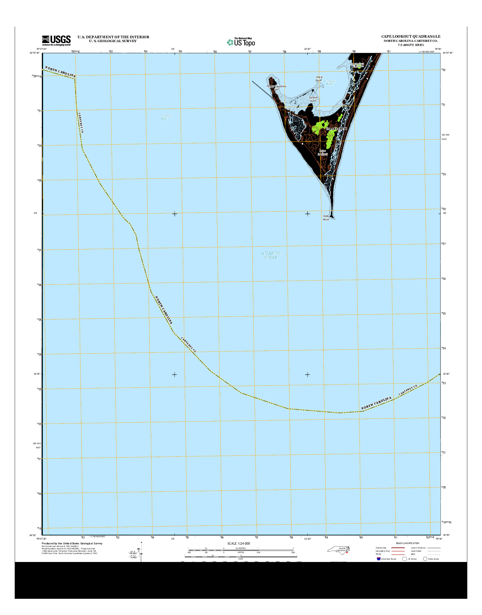 USGS US TOPO 7.5-MINUTE MAP FOR CAPE LOOKOUT, NC 2013