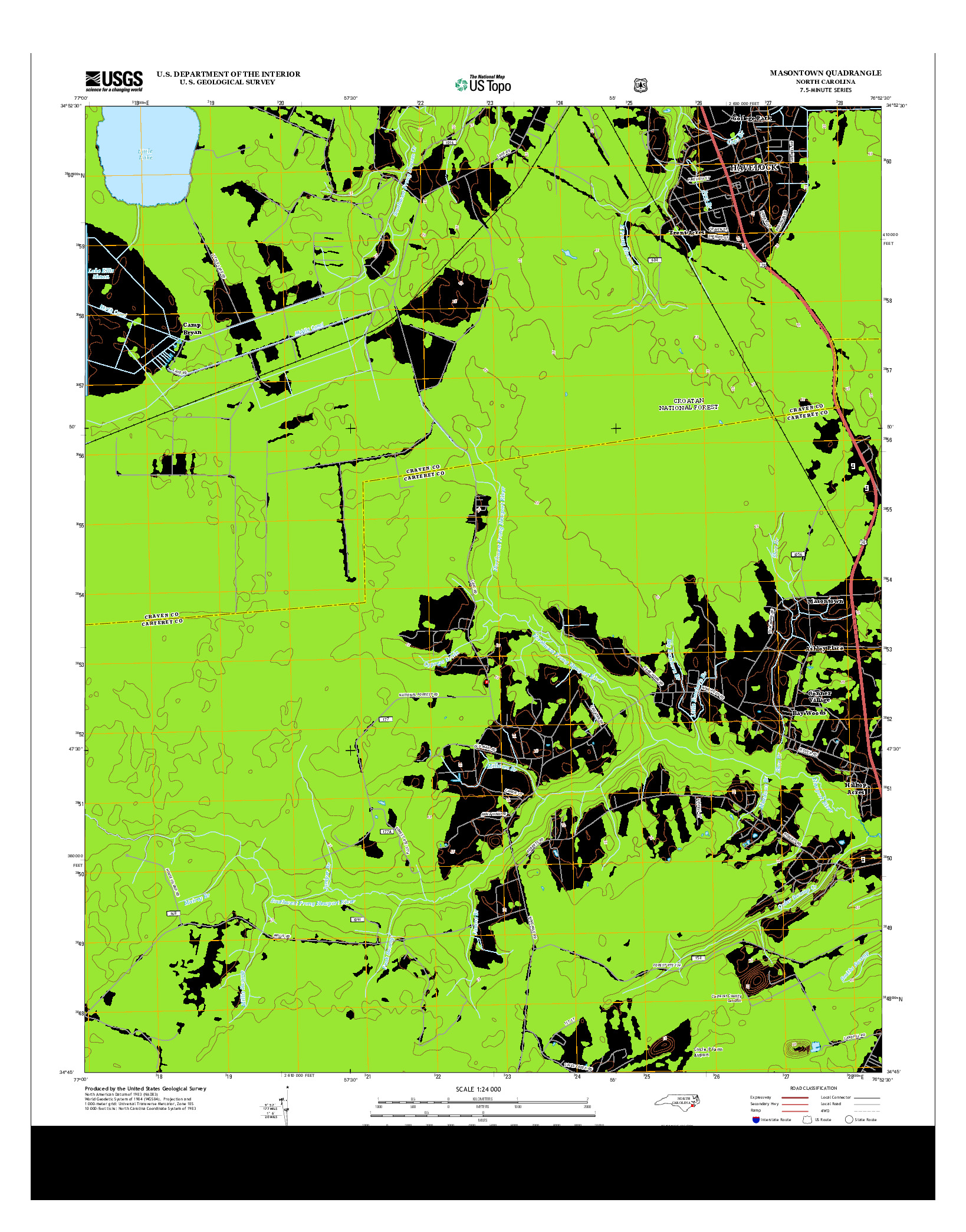 USGS US TOPO 7.5-MINUTE MAP FOR MASONTOWN, NC 2013