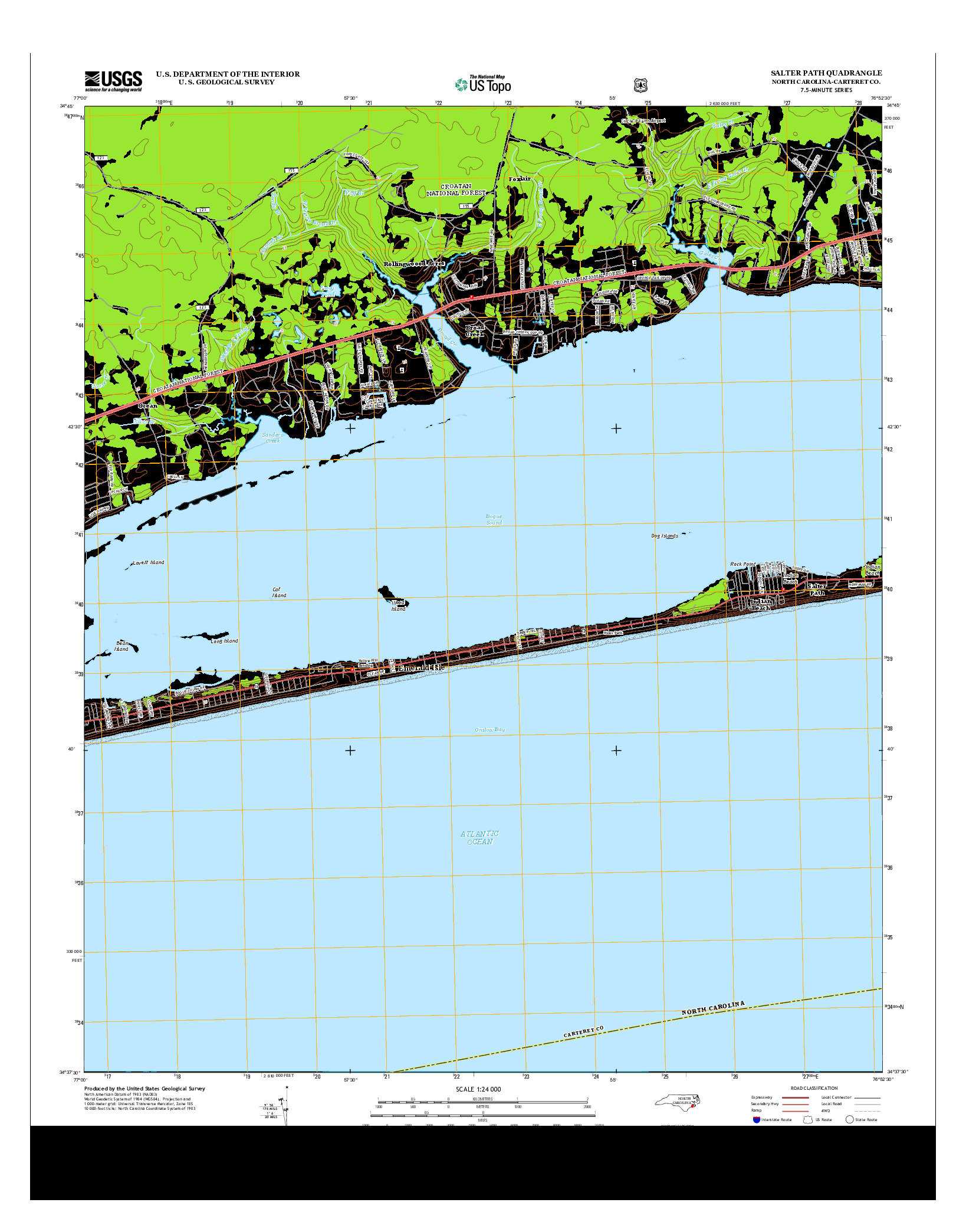 USGS US TOPO 7.5-MINUTE MAP FOR SALTER PATH, NC 2013