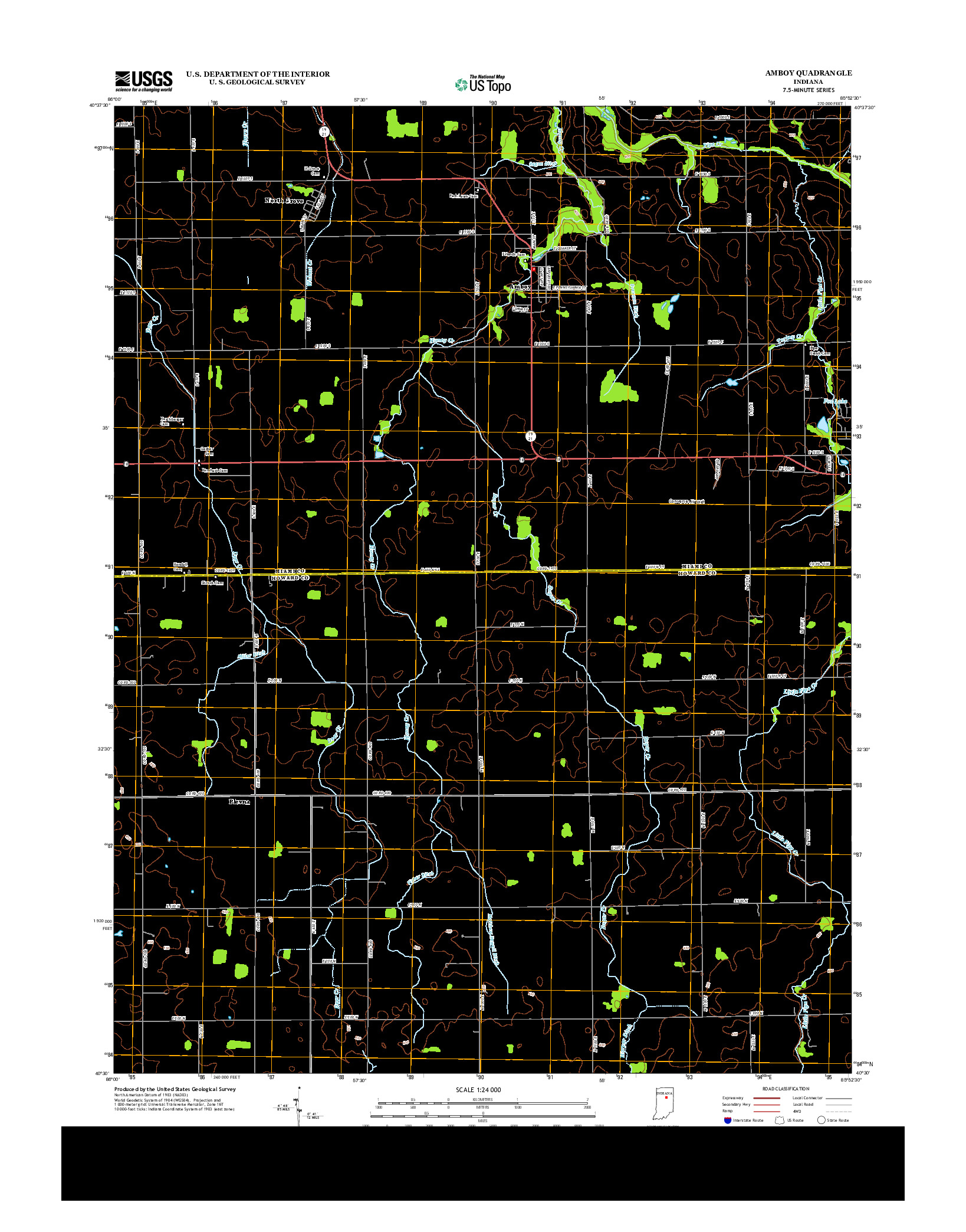 USGS US TOPO 7.5-MINUTE MAP FOR AMBOY, IN 2013