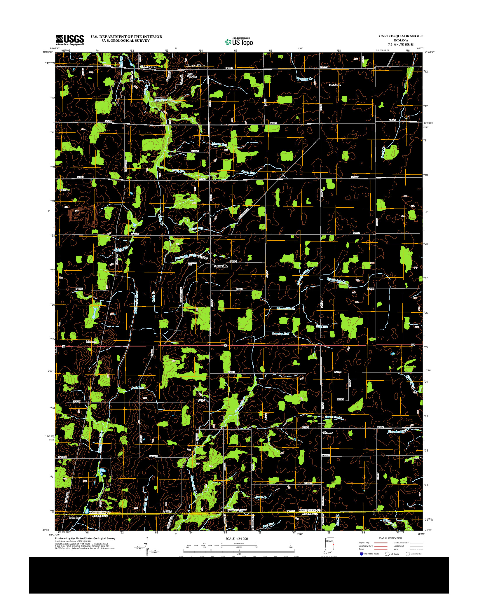 USGS US TOPO 7.5-MINUTE MAP FOR CARLOS, IN 2013