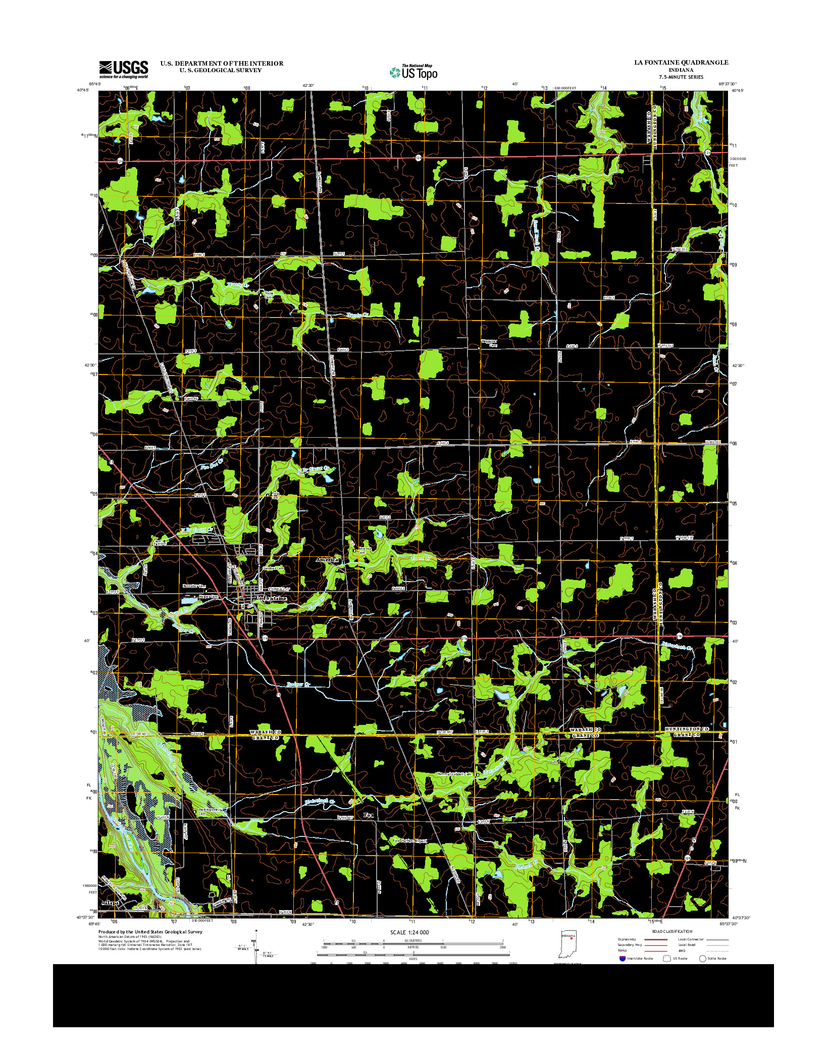 USGS US TOPO 7.5-MINUTE MAP FOR LA FONTAINE, IN 2013