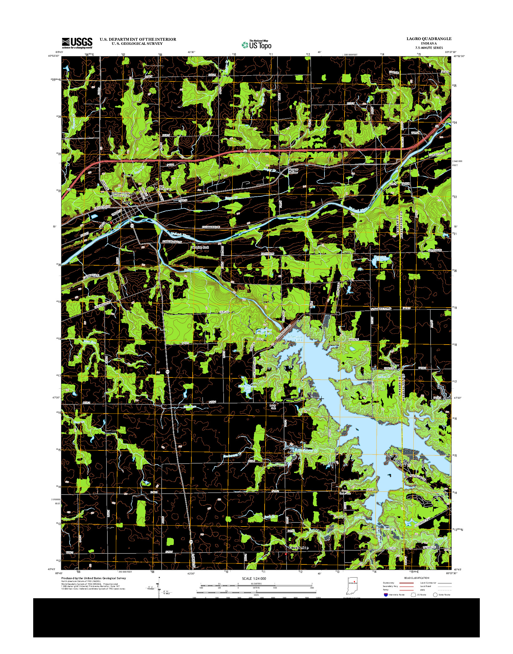 USGS US TOPO 7.5-MINUTE MAP FOR LAGRO, IN 2013