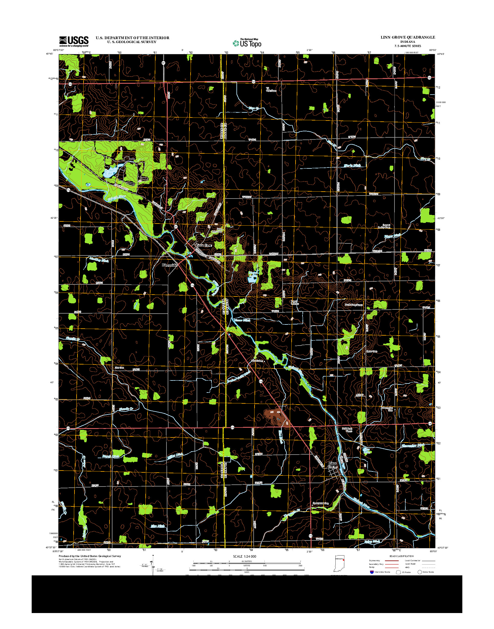 USGS US TOPO 7.5-MINUTE MAP FOR LINN GROVE, IN 2013