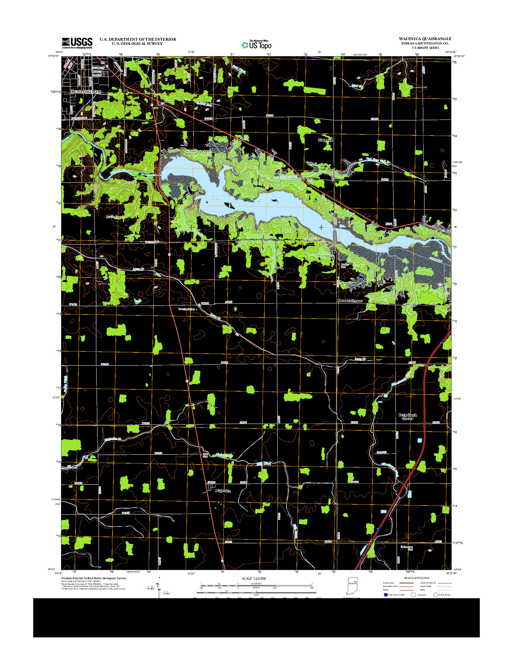 USGS US TOPO 7.5-MINUTE MAP FOR MAJENICA, IN 2013