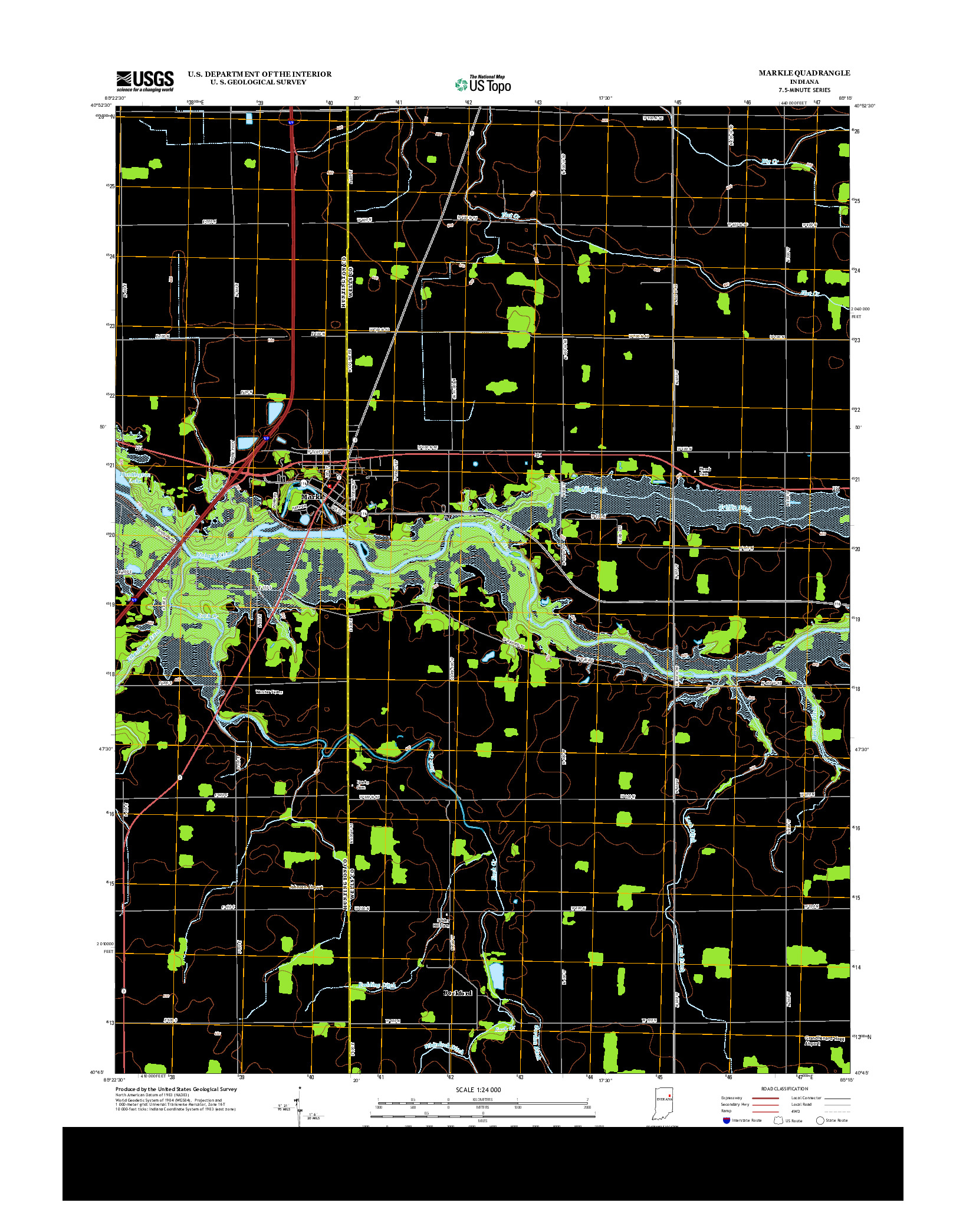 USGS US TOPO 7.5-MINUTE MAP FOR MARKLE, IN 2013