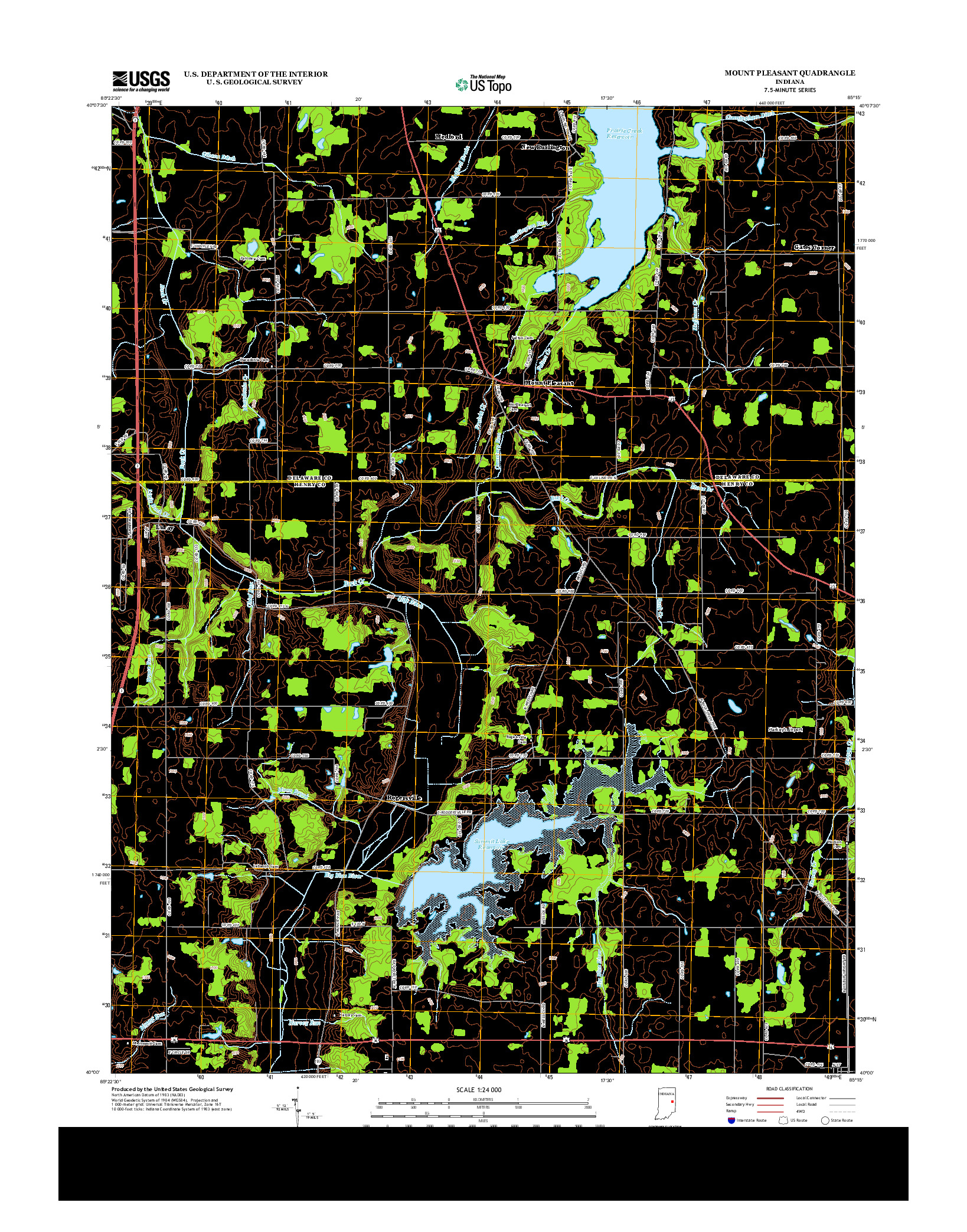 USGS US TOPO 7.5-MINUTE MAP FOR MOUNT PLEASANT, IN 2013