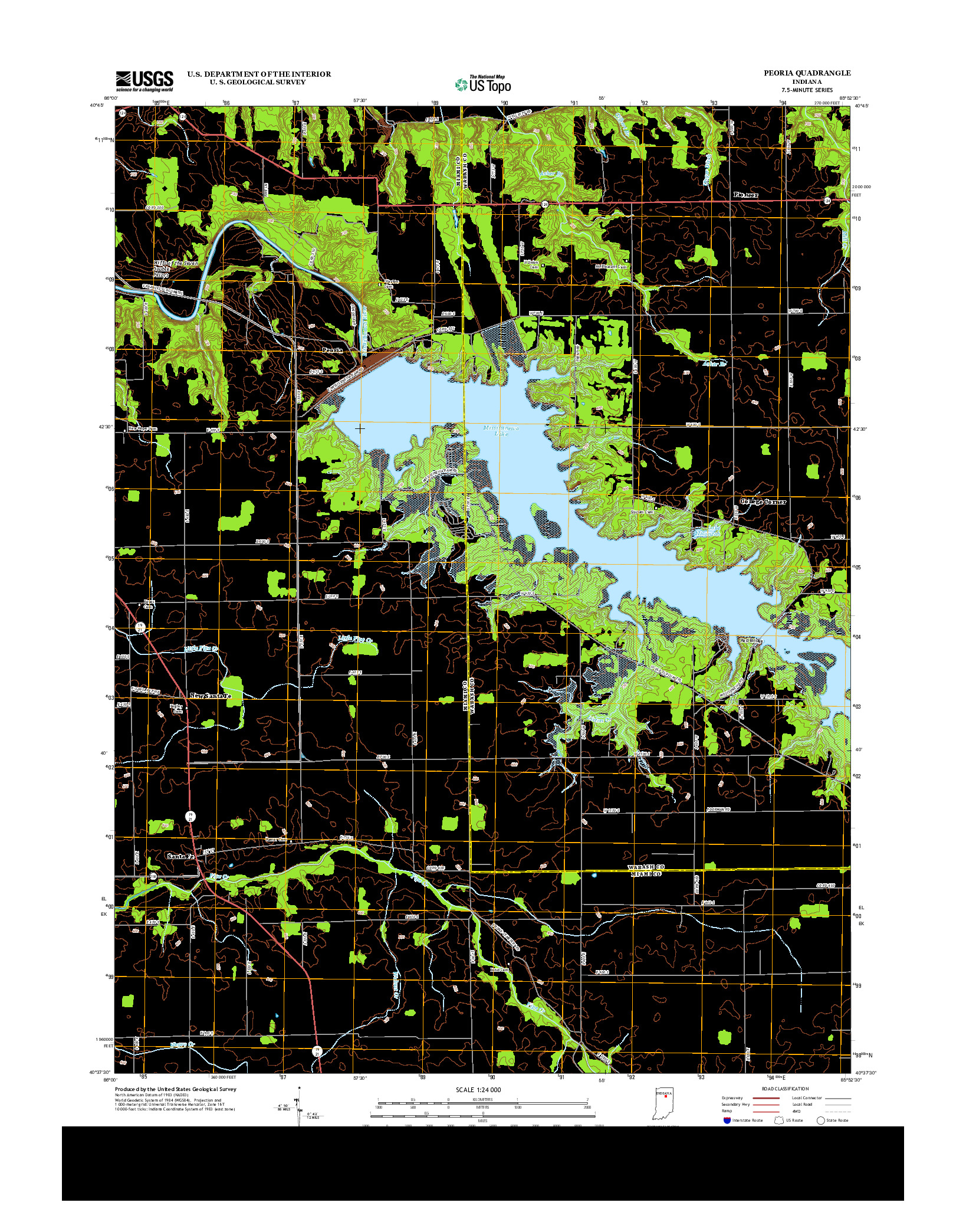 USGS US TOPO 7.5-MINUTE MAP FOR PEORIA, IN 2013