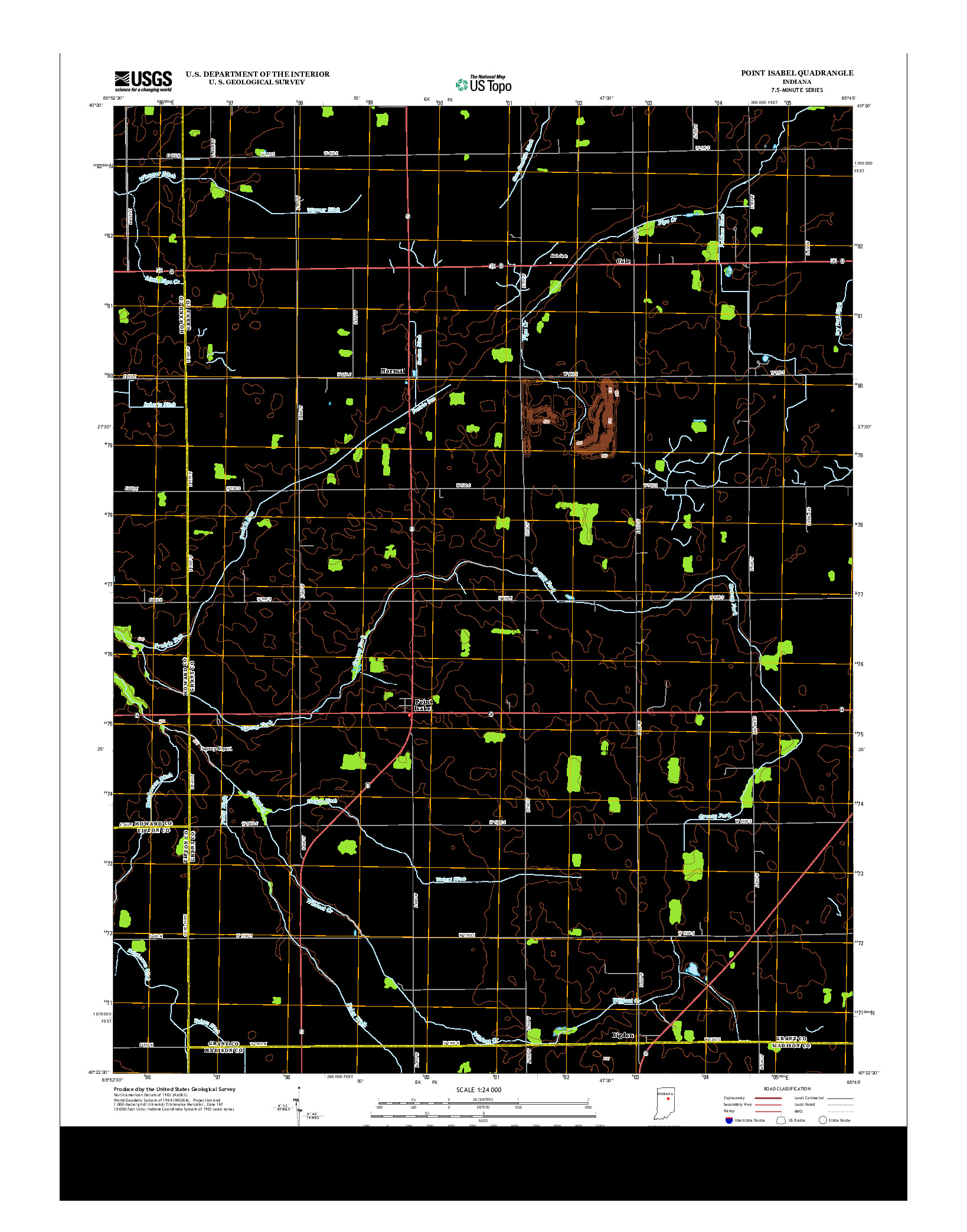 USGS US TOPO 7.5-MINUTE MAP FOR POINT ISABEL, IN 2013