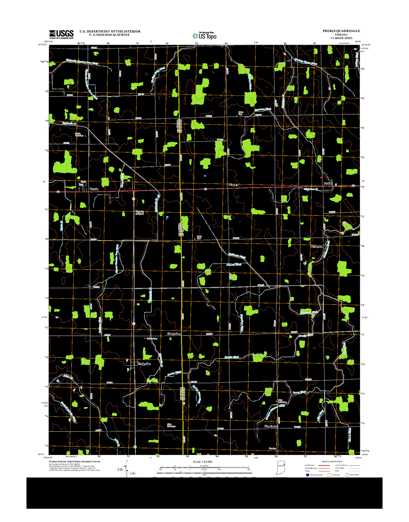 USGS US TOPO 7.5-MINUTE MAP FOR PREBLE, IN 2013