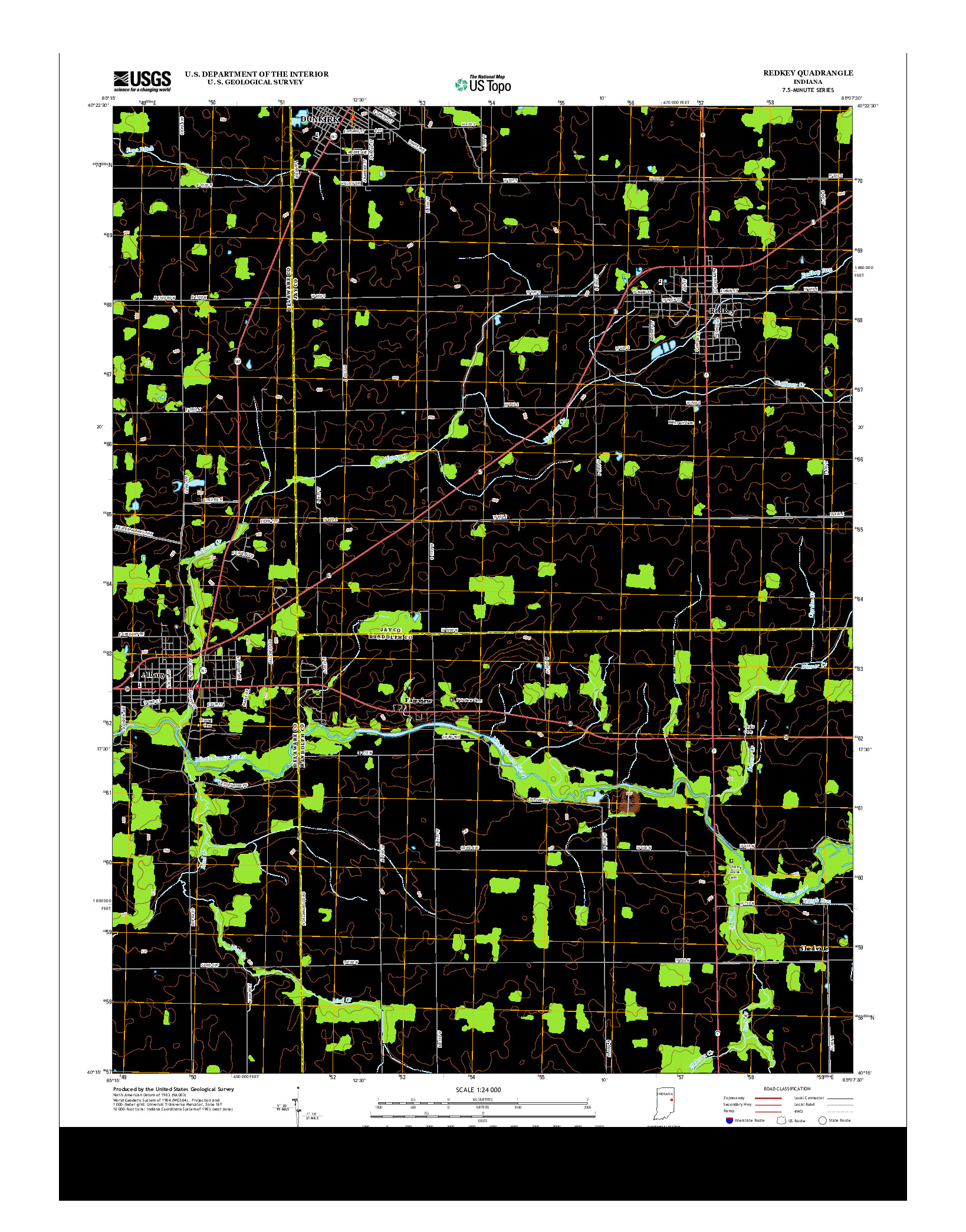 USGS US TOPO 7.5-MINUTE MAP FOR REDKEY, IN 2013