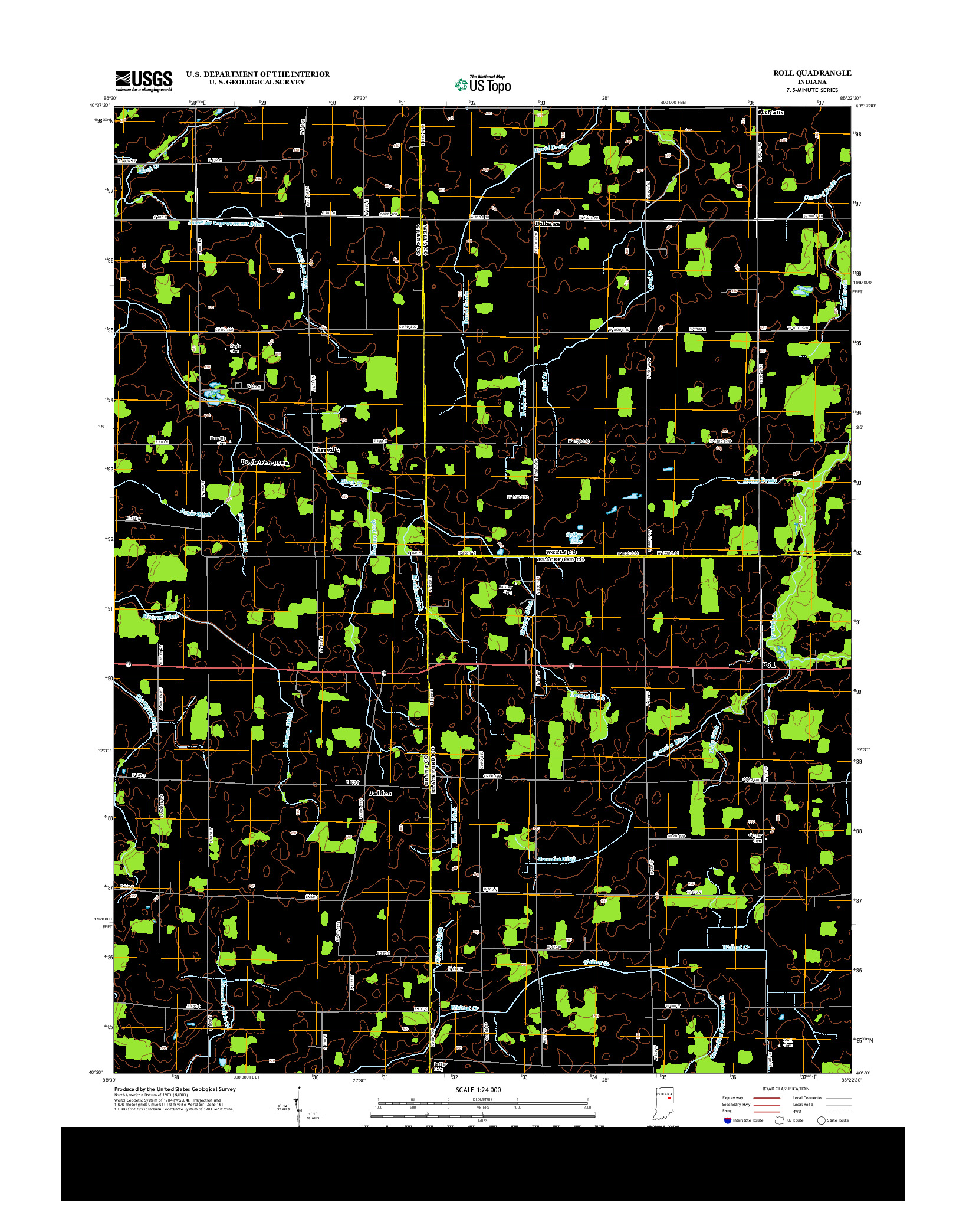 USGS US TOPO 7.5-MINUTE MAP FOR ROLL, IN 2013