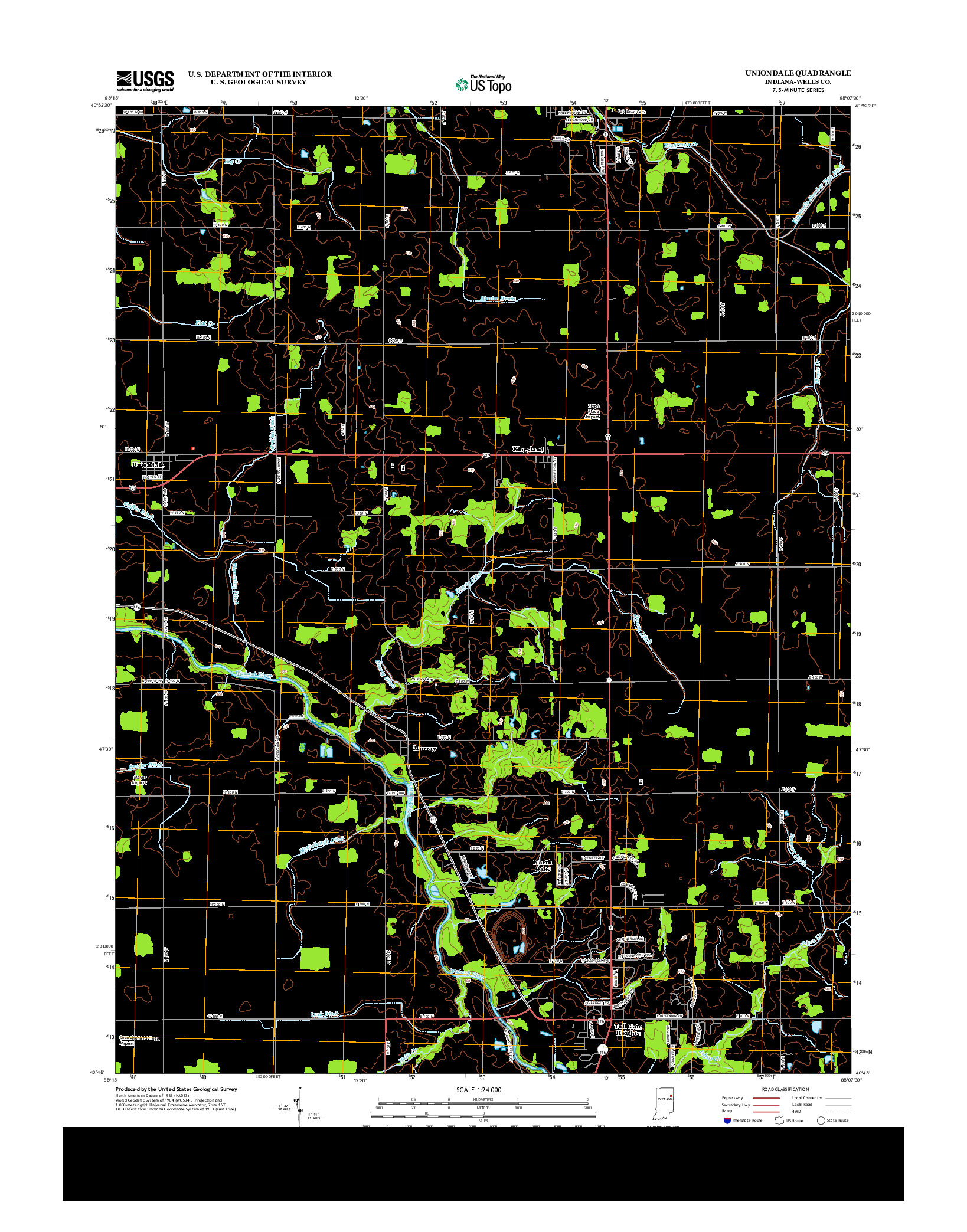 USGS US TOPO 7.5-MINUTE MAP FOR UNIONDALE, IN 2013