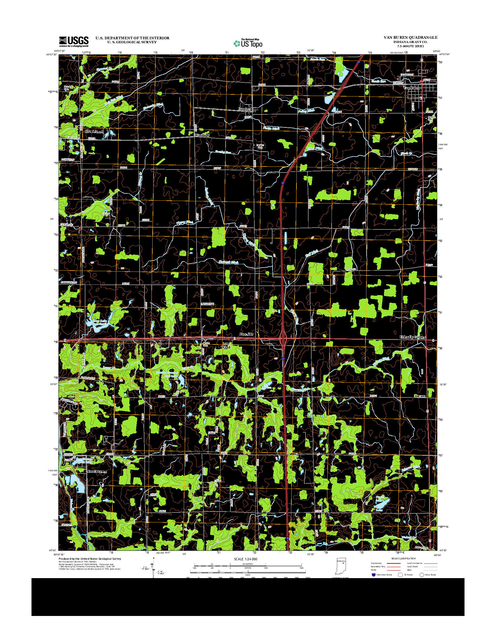 USGS US TOPO 7.5-MINUTE MAP FOR VAN BUREN, IN 2013