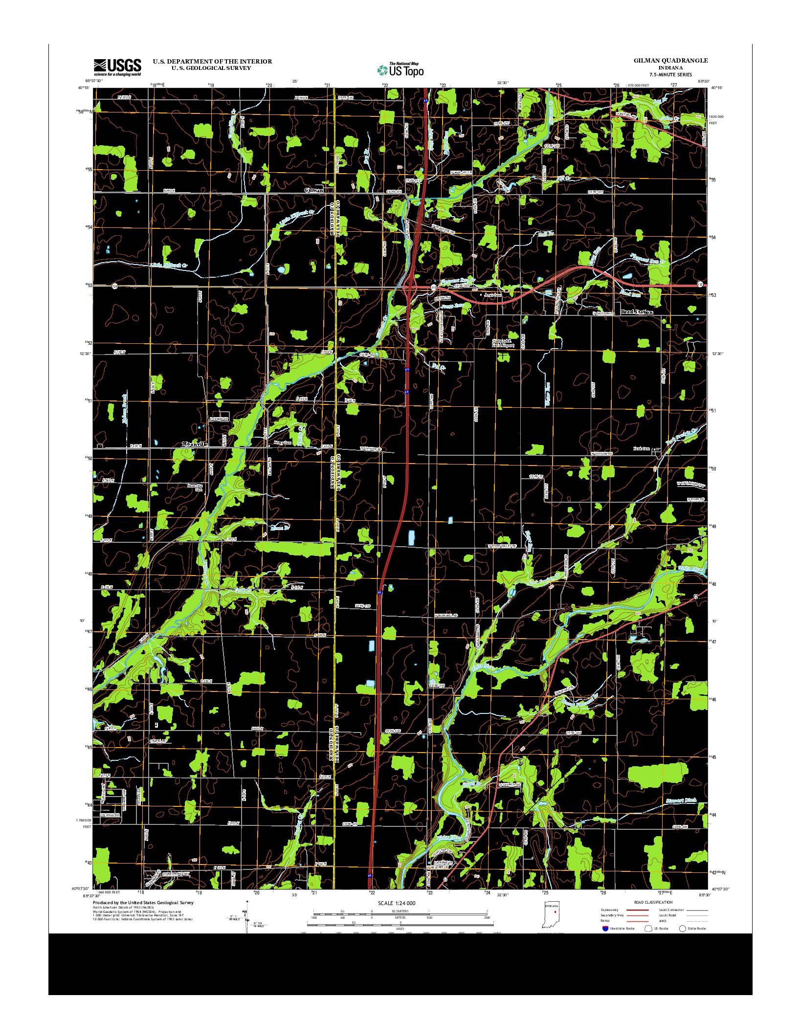 USGS US TOPO 7.5-MINUTE MAP FOR GILMAN, IN 2013