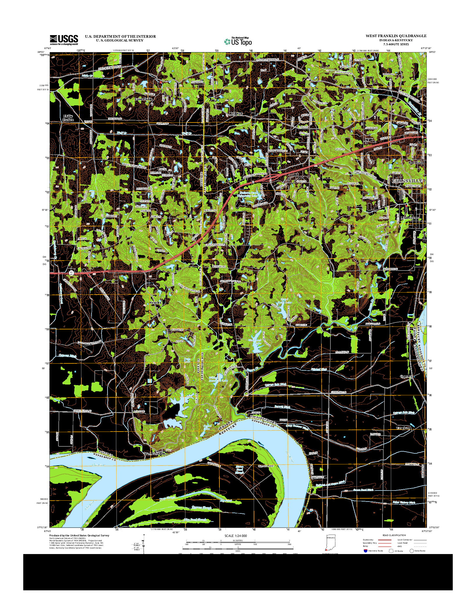 USGS US TOPO 7.5-MINUTE MAP FOR WEST FRANKLIN, IN-KY 2013