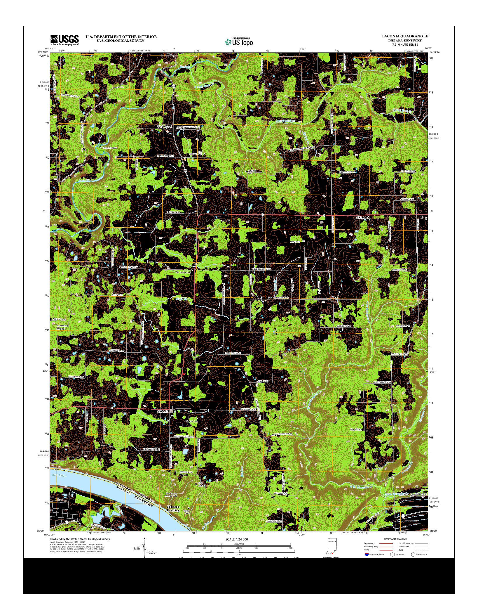 USGS US TOPO 7.5-MINUTE MAP FOR LACONIA, IN-KY 2013