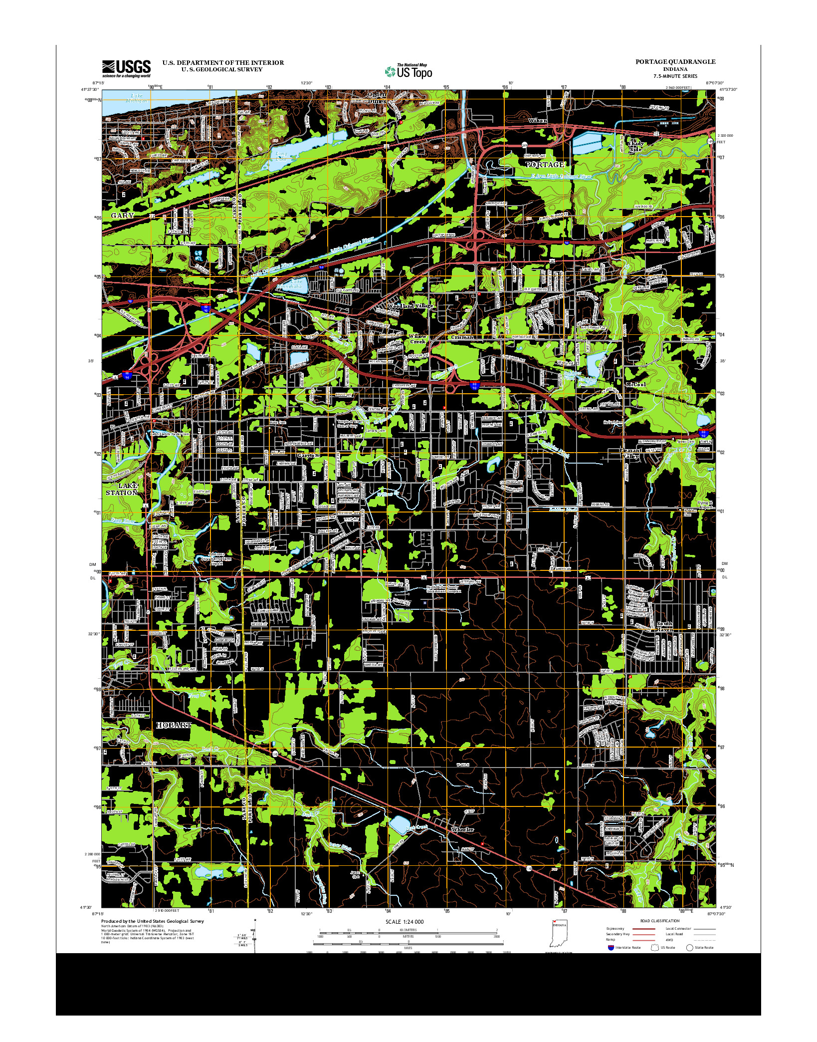 USGS US TOPO 7.5-MINUTE MAP FOR PORTAGE, IN 2013