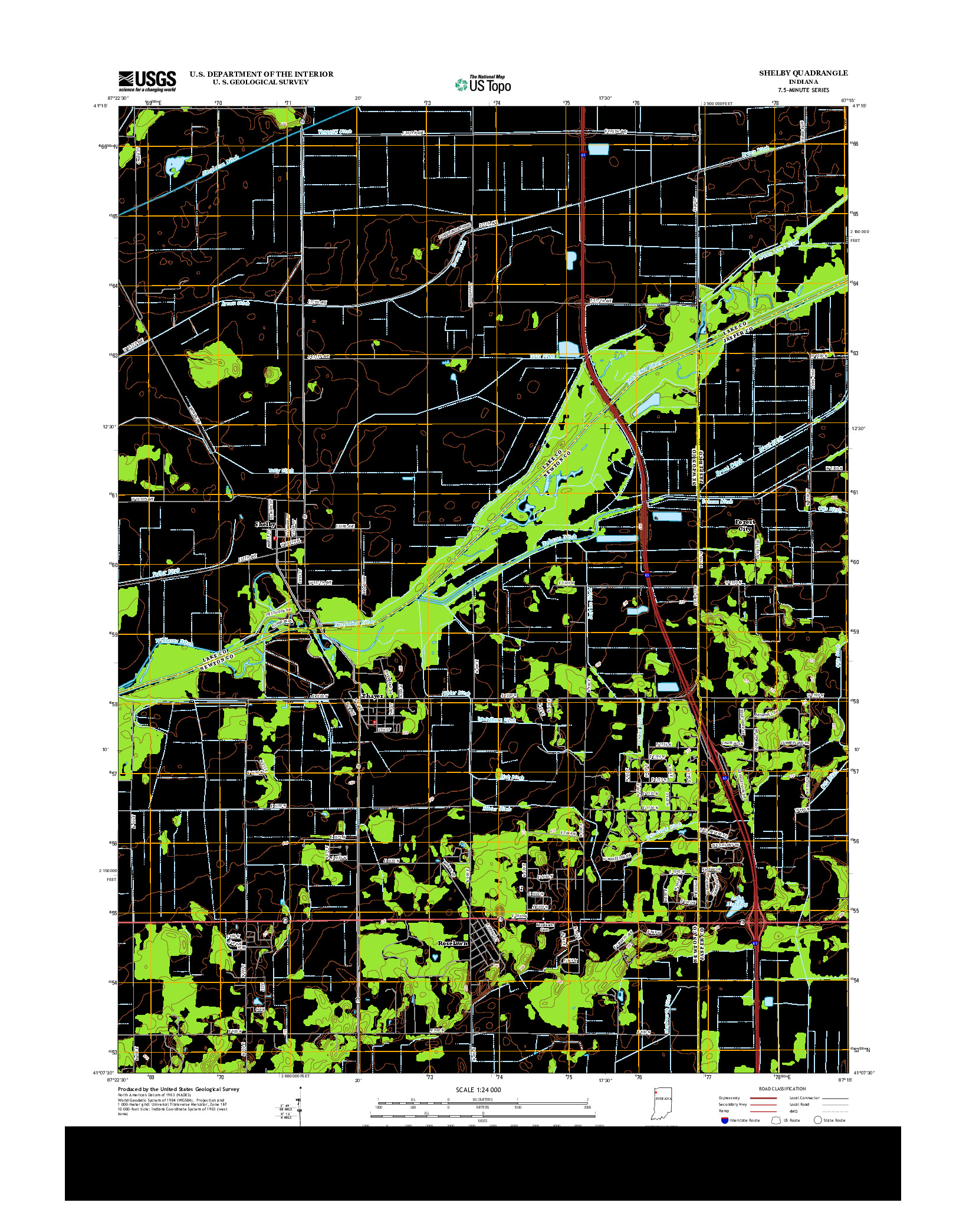 USGS US TOPO 7.5-MINUTE MAP FOR SHELBY, IN 2013