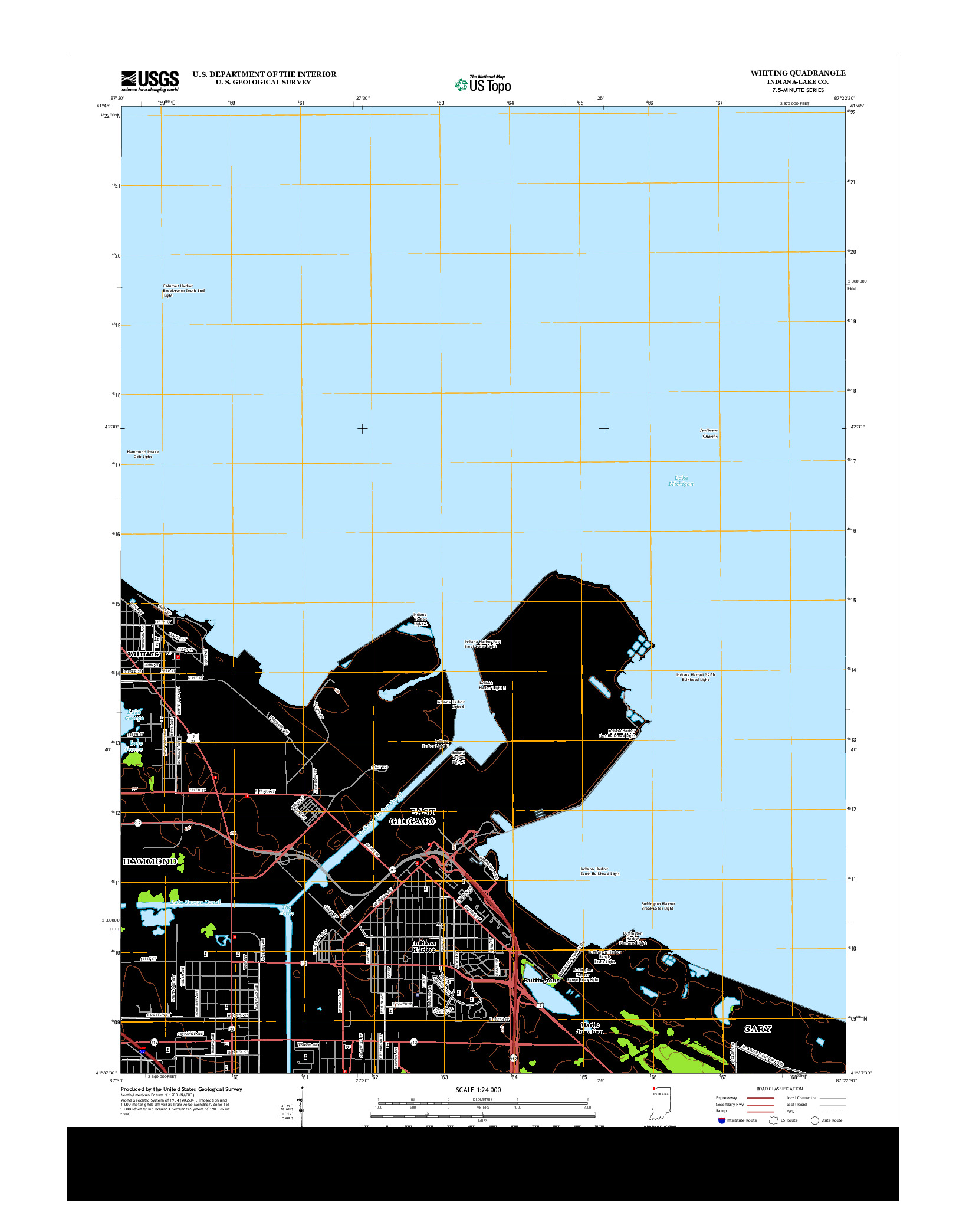 USGS US TOPO 7.5-MINUTE MAP FOR WHITING, IN 2013